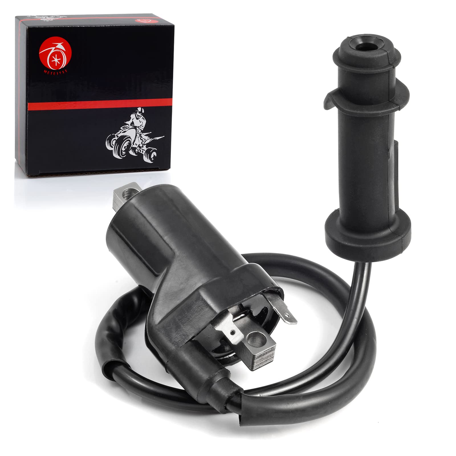 High Performance Ignition Coil Pack & Spark Plug Cap Compatible with Arctic Cat 550 700 1000 (2009-2016) - Prowler XT 550 (2011-2014), Prowler XTX 700 (2008-2012), Prowler XTZ 1000 (2009-2014) - OEM 0824-043 0824-049 Replacement - Perfect for Off-Roading, Snow Plowing & Utility Work