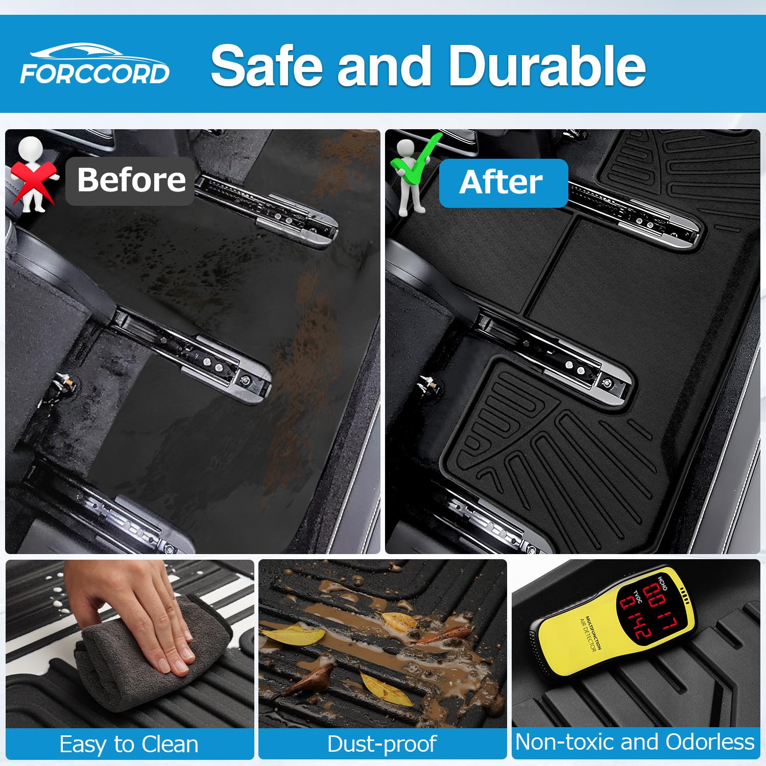 Custom Fit All-Weather TPE Floor Mats for Nissan Pathfinder 2022-2025 (7 Passenger) - Heavy Duty Black Car Mats & 3-Row Floor Liners | Perfect for Winter Snow, Mud, and Spills Protection | Durable Interior Automotive Accessories