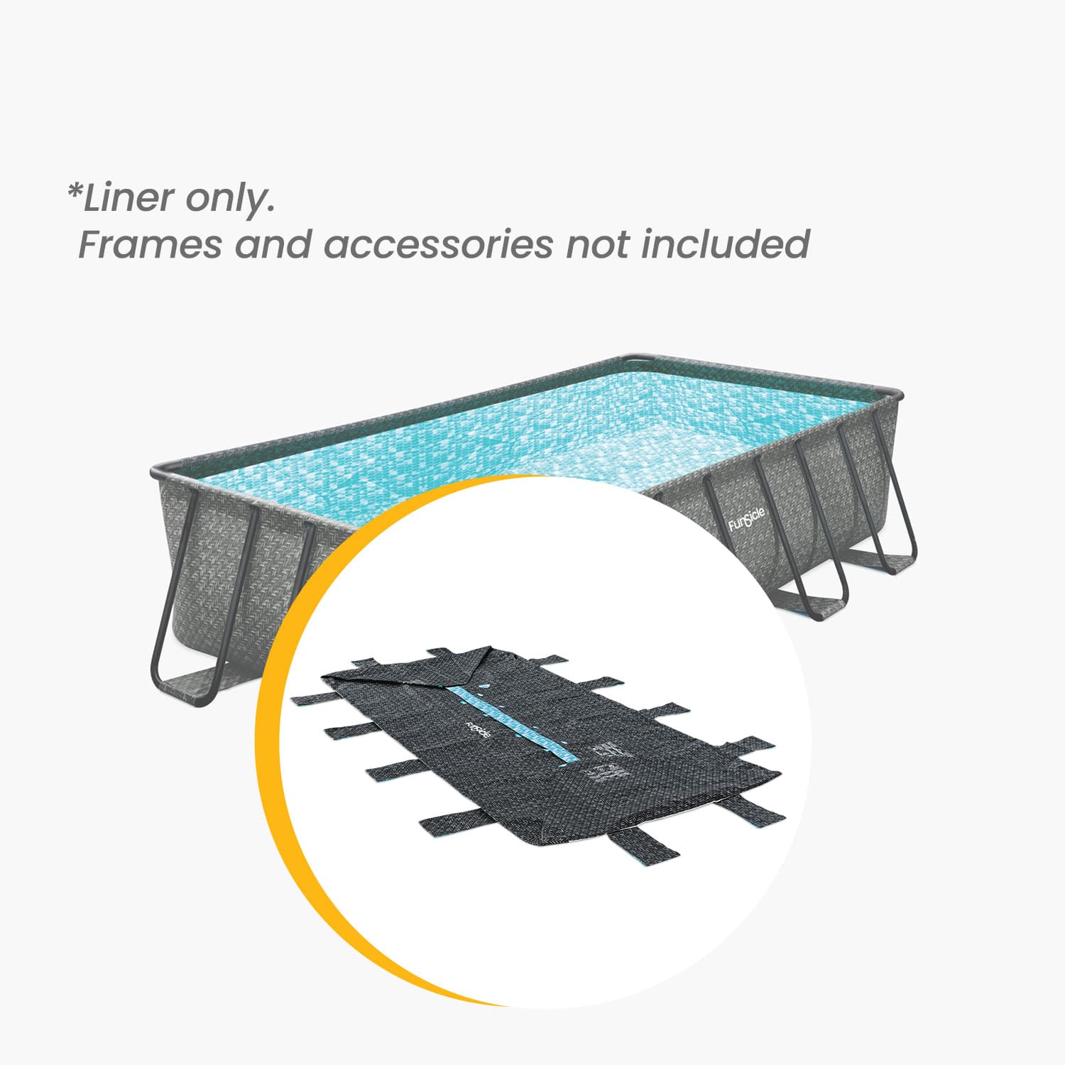 Funsicle 16 ft Oasis Designer Lap Pool Liner - Dark Herringbone Pattern | Premium Above Ground Swimming Pool Replacement Liner | Perfect for Backyard Fitness, Family Fun & Summer Relaxation