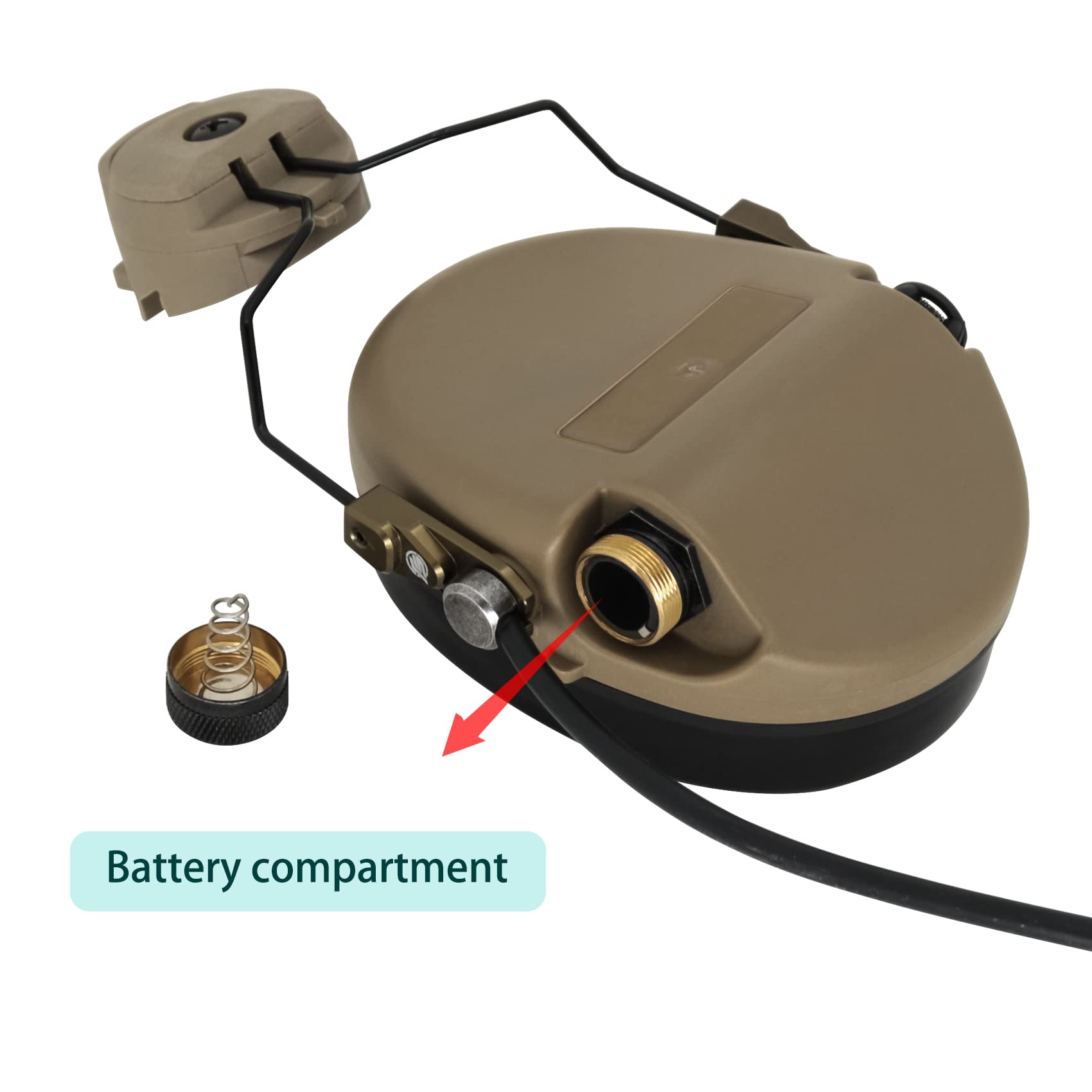 Tactical Headset with ARC Rail Adapter - Noise Canceling Headphones for Airsoft & Shooting (Tan) | Military Simulation, Hunting & Outdoor Sports Gear