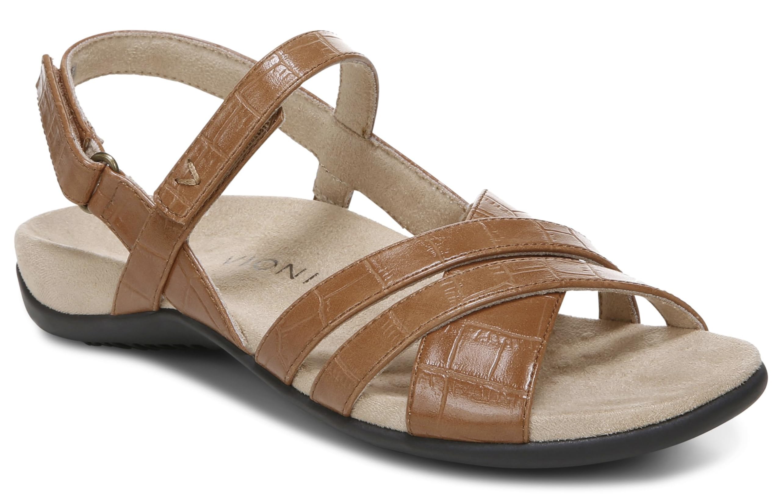 Vionic Mirabi Brown Slip-On Loafers for Women - Comfortable Orthotic Support Shoes Size 8.5 M - Perfect for Work, Travel & Everyday Wear
