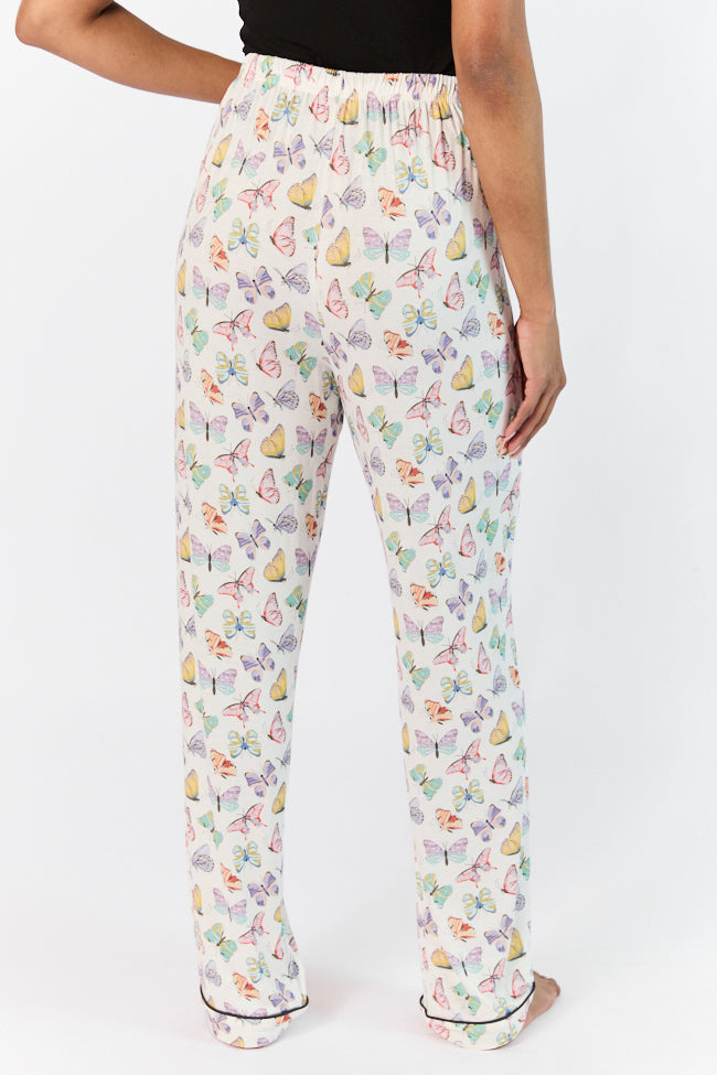 Butterfly Print Pajama Pants for Women - Soft & Comfortable Sleepwear - Perfect for Lounging, Travel & Relaxation at Home