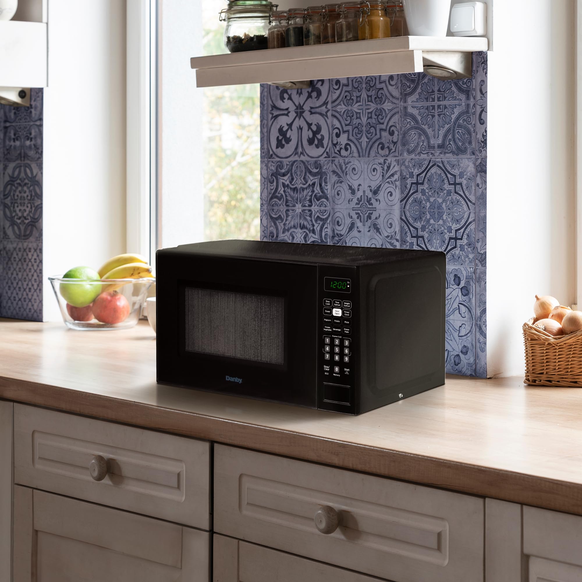 Danby DBMW0721BBB 0.7 cu. ft. Compact Countertop Microwave Oven - Black | Perfect for Small Kitchens, Dorms & Offices | Fast & Even Cooking, Space-Saving Design