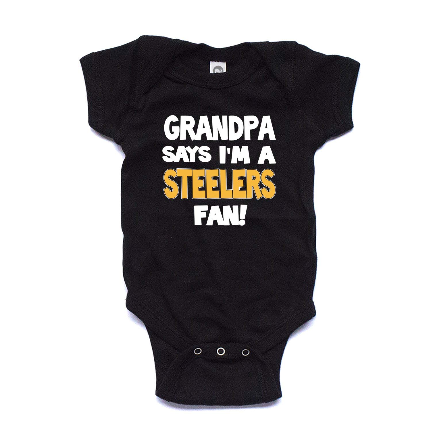Baby Steelers Fan Bodysuit - Grandpa's Gift for Game Day