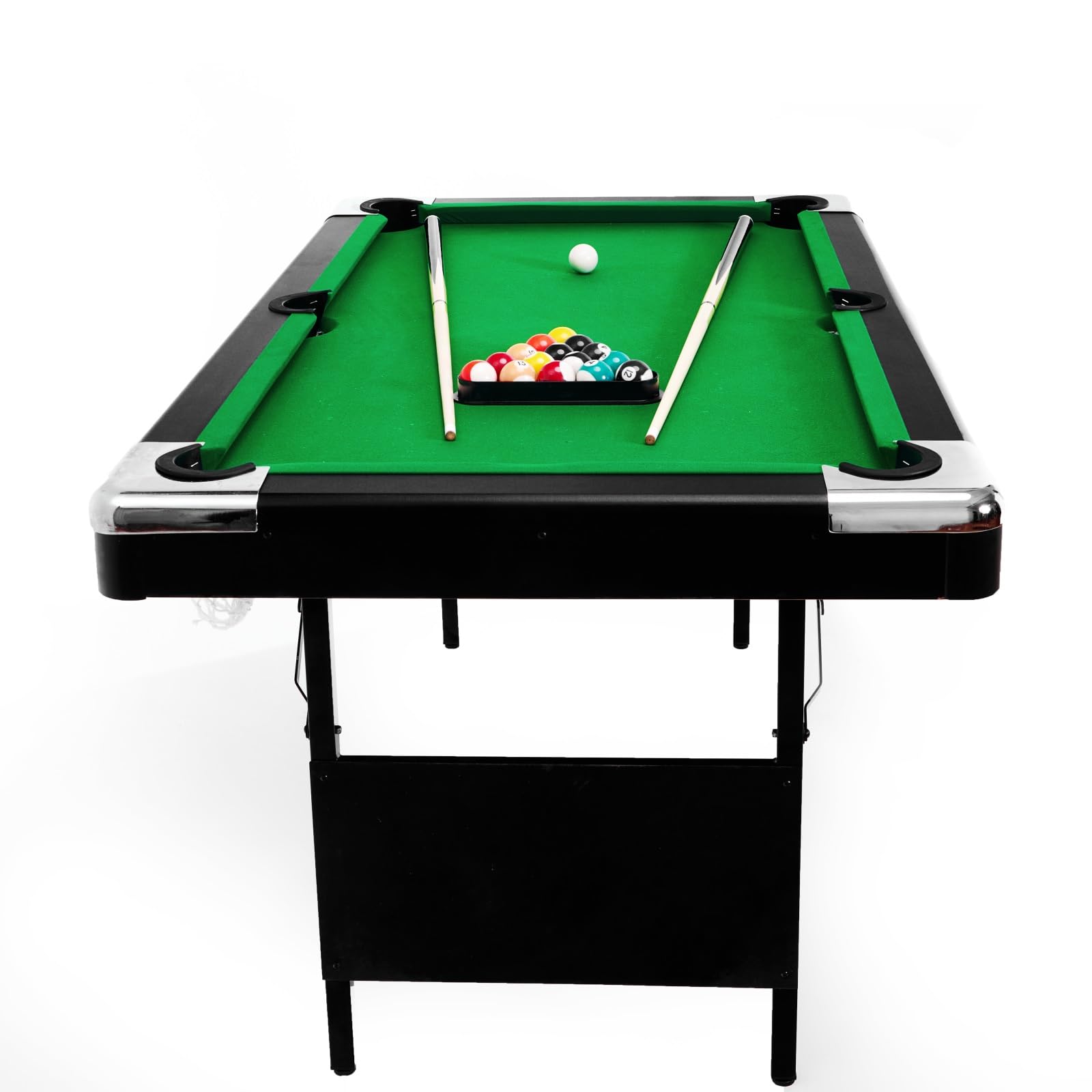 7-Ft Folding Pool Table for Home Game Room - Includes 2 Cue Sticks, Chalk & Felt Brush - Perfect for Family Parties, Kids & Adults - Easy Storage Red Billiard Table - Great for Basements, Man Caves & Entertainment Spaces
