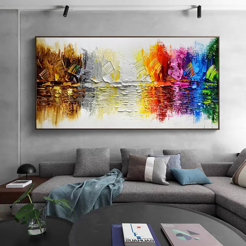 Abstract Painting #AB 004 - Modern Wall Art for Living Room, Bedroom & Office Decor - Handmade Canvas Artwork for Home & Commercial Spaces