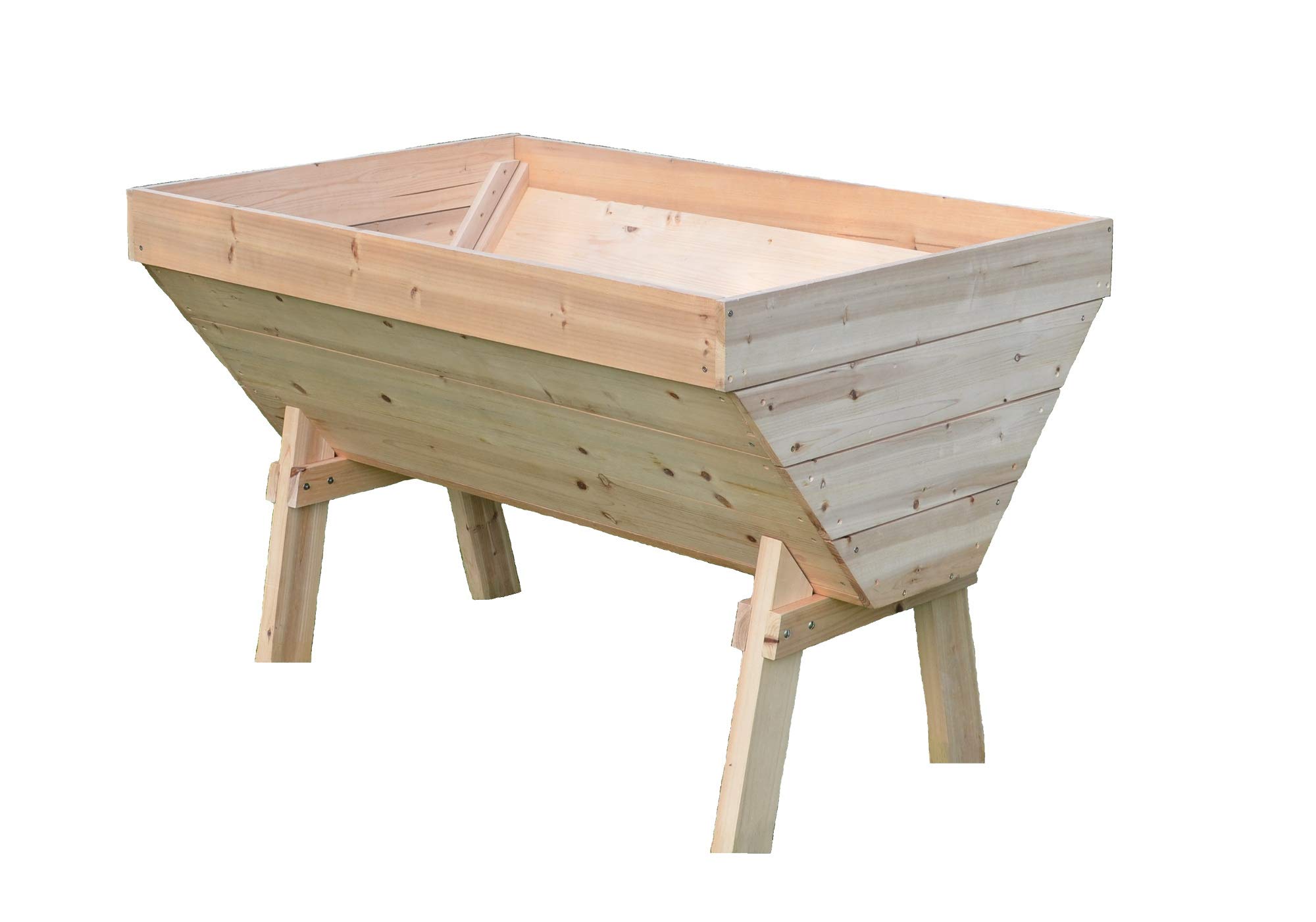 RSI Deep Root V-Shaped Garden Table - Natural Wood Outdoor Patio Furniture for Relaxing & Entertaining - Perfect for Backyard, Deck, Poolside & Garden Use