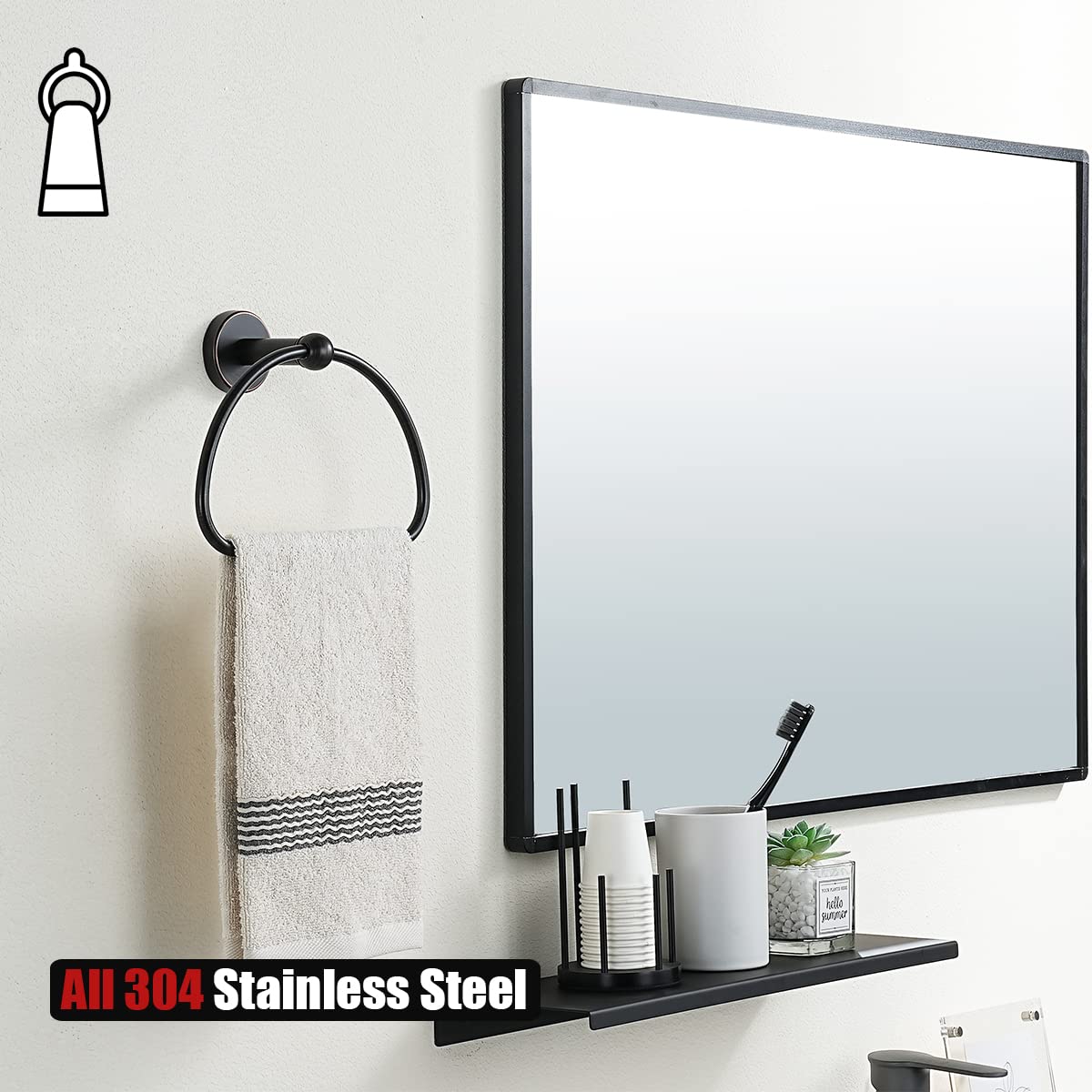 Oil Rubbed Bronze Towel Ring - 7