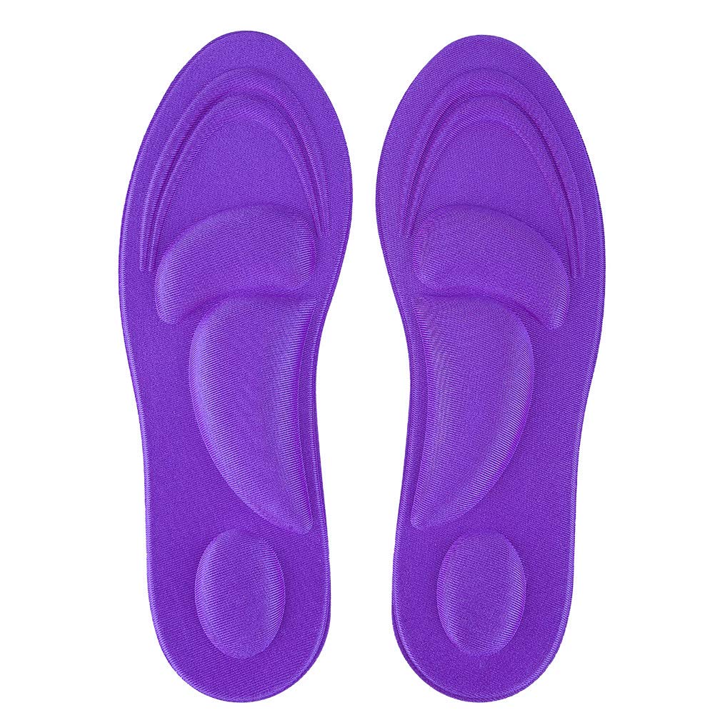 YOPOTIKA Orthotic Insoles for Flat Feet – Arch Support Memory Foam Shoe Inserts for Women – Comfortable Purple Foot Cushion – Perfect for Running, Walking & Work Shoes