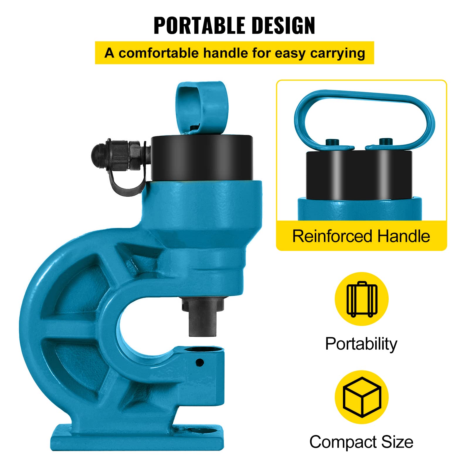 Happybuy CH-60 Hydraulic Hole Punching Tool - 31T Heavy Duty Hole Digger & Force Puncher for Iron Plate, Copper Bar, Aluminum & Stainless Steel - Perfect for Metal Fabrication, Electrical Installations & DIY Projects