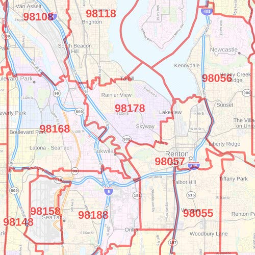 King County Washington Zip Code Map - 48