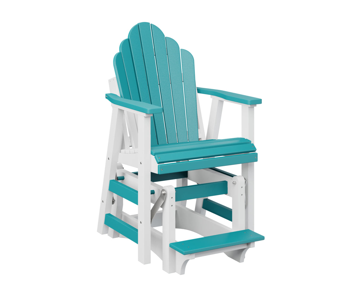 Berlin Gardens Cozi Back Single Counter Glider - Outdoor Patio Swivel Bar Stool for Kitchen Island, Deck & Poolside Relaxation