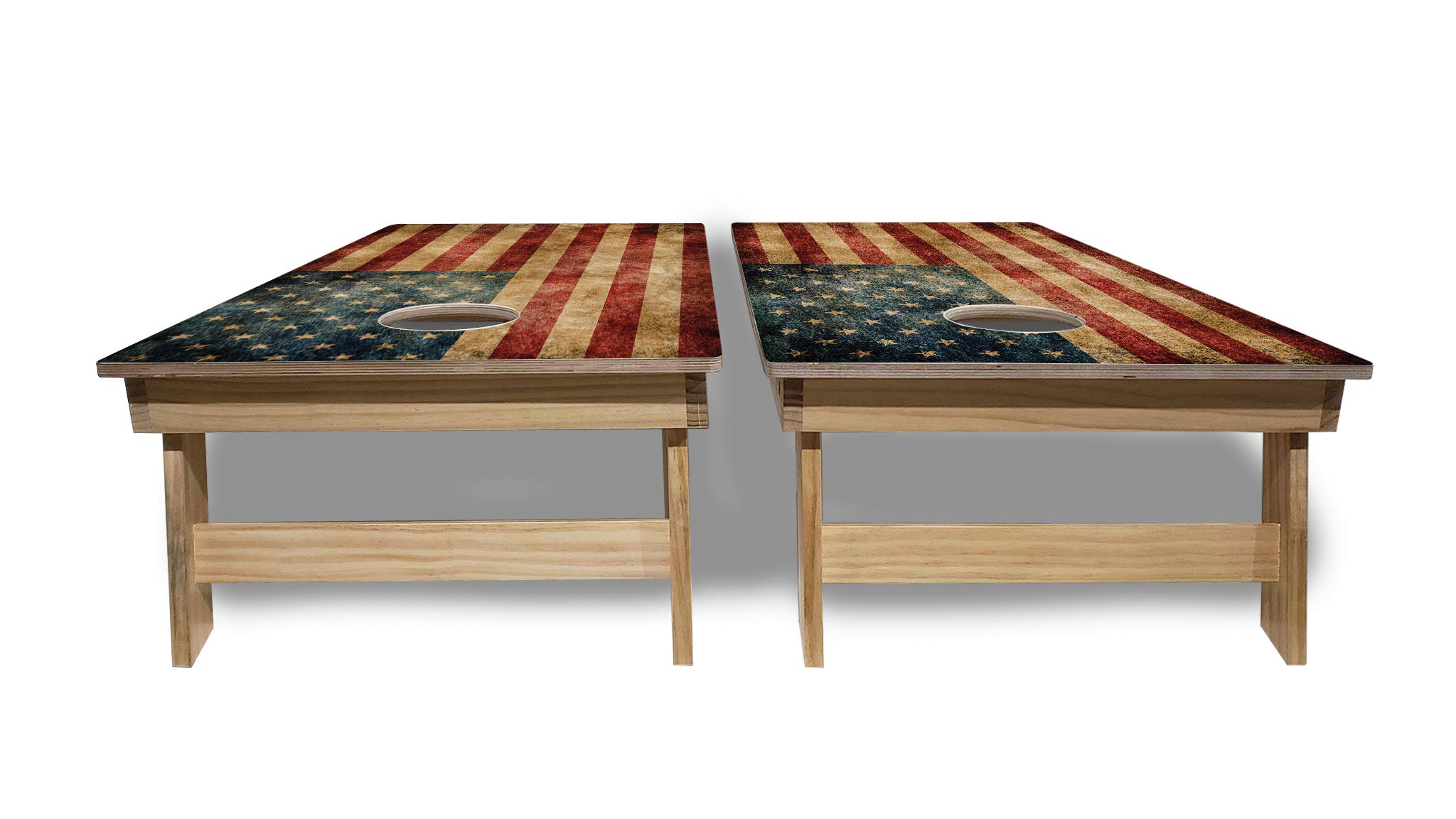 Premium Tournament-Grade Cornhole Game Set – 2 Professional 4'x2' Distressed Flag Regulation Baltic Birch Boards, Carrying Case & 8 Bags – Optional LED Lights – Perfect for Tailgating, Backyard Parties & Outdoor Events