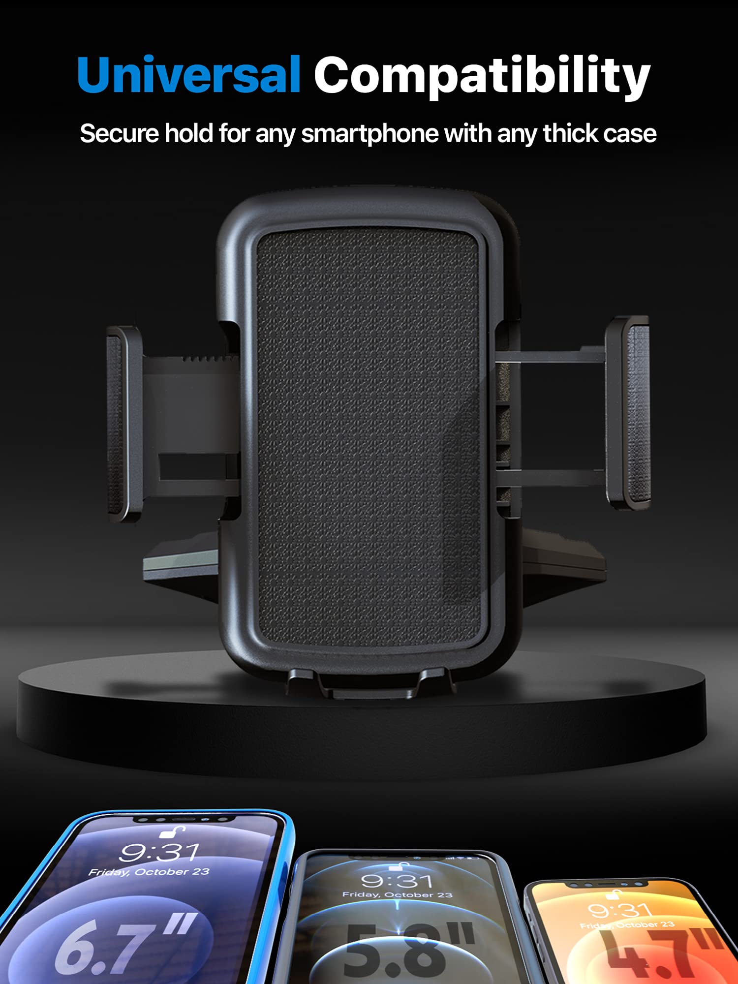 Bestrix Universal CD Slot Car Phone Holder - Strong Grip Hands-Free Car Mount for iPhone 14/13/12/11 Pro/XS Max/XR/X/8/7/6 Plus & Galaxy S22/S21/S20/S10+/S9 - Perfect for Safe Driving & GPS Navigation