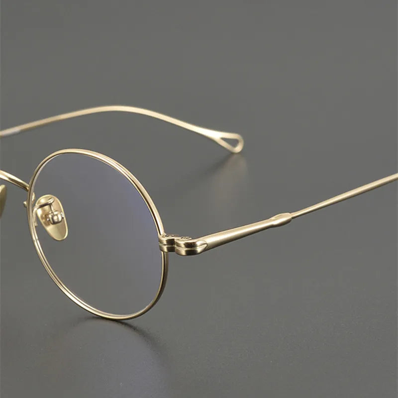 Aimee Unisex Full Rim Small Round Titanium Eyeglasses 50405 - Lightweight & Durable Frame for Men & Women - Perfect for Reading, Work & Everyday Use