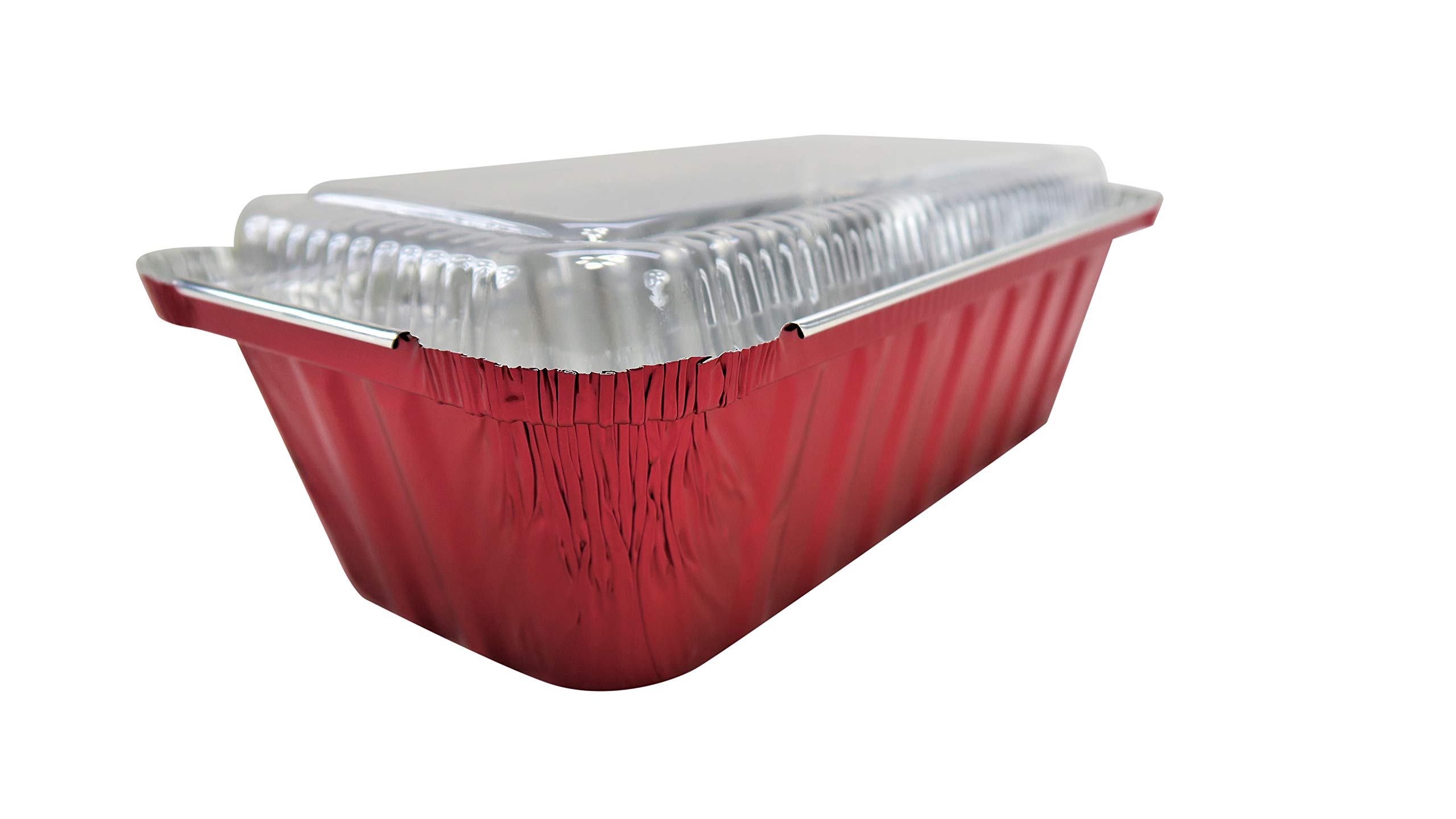 KitchenDance 2lb Disposable Aluminum Loaf Pans (1000 Pack, Red) - Oven & Freezer Safe Foil Baking Pans for Bread, Cakes, Cobblers - Includes Secure Plastic Lids for Storage & Transport - Perfect for Home Baking, Meal Prep & Party Catering