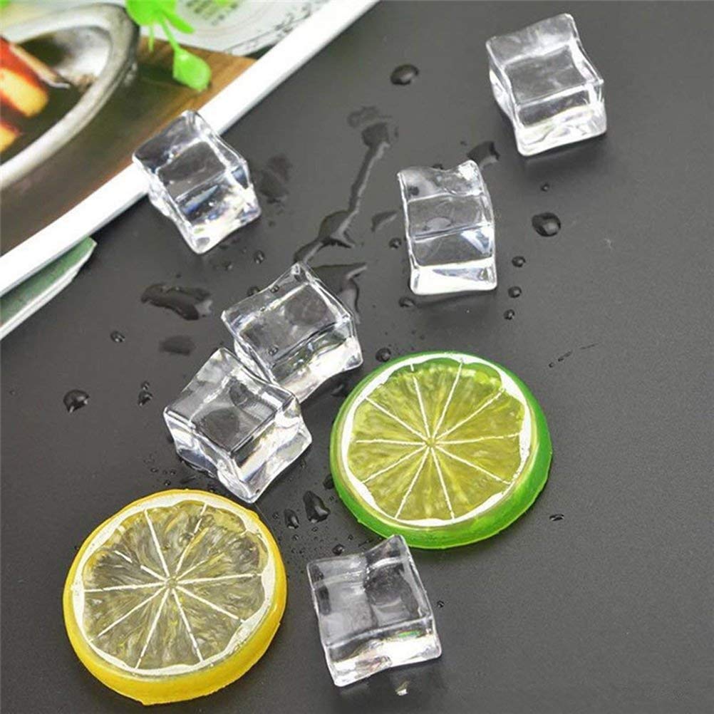 VORCOOL 50pcs Acrylic Decorative Ice Cubes - Clear Reusable Faux Ice for Drinks Display, Wedding Centerpieces, Home Decor & Flower Vase Fillers - Perfect for Cocktail Parties, Table Decorations and Special Events