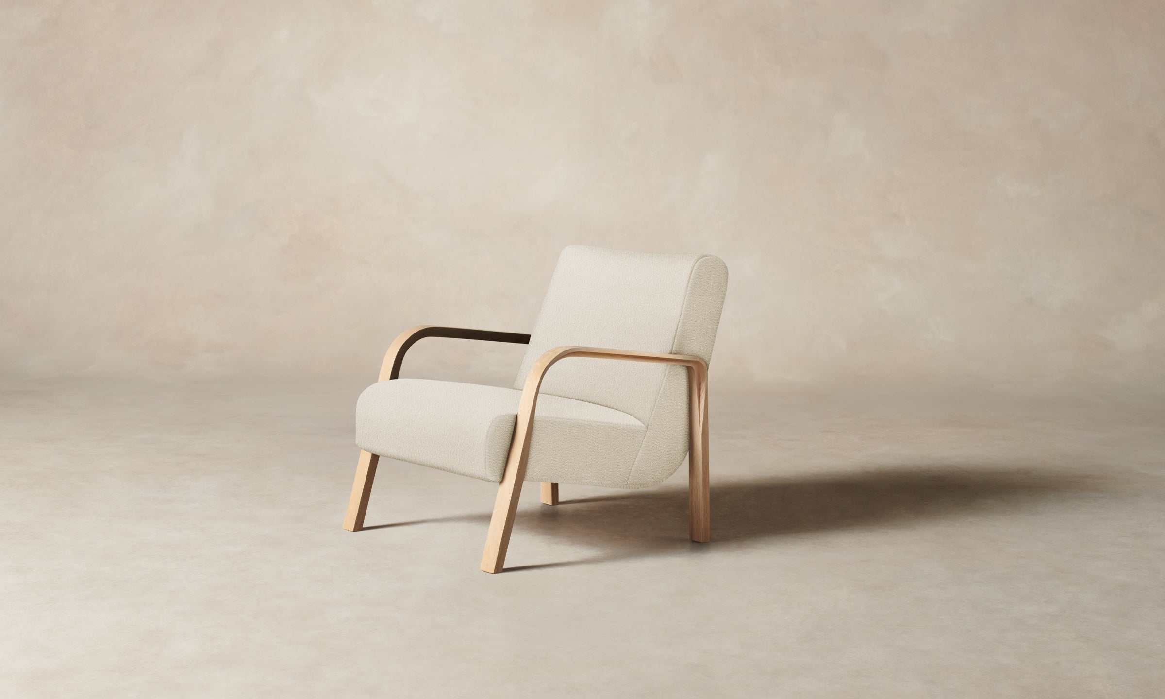 The Felix Chair - Italian Bouclé White Accent Chair for Living Room, Bedroom & Office - Modern Comfortable Seating with Soft Fabric