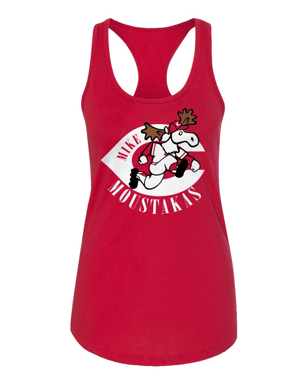 Vintage Cincinnati Fans Mike Moose Logo Women's Racerback Tank Top - Soft Breathable Cotton, Red XX-Large - Perfect for Game Day, Gym Workouts & Summer Fashion