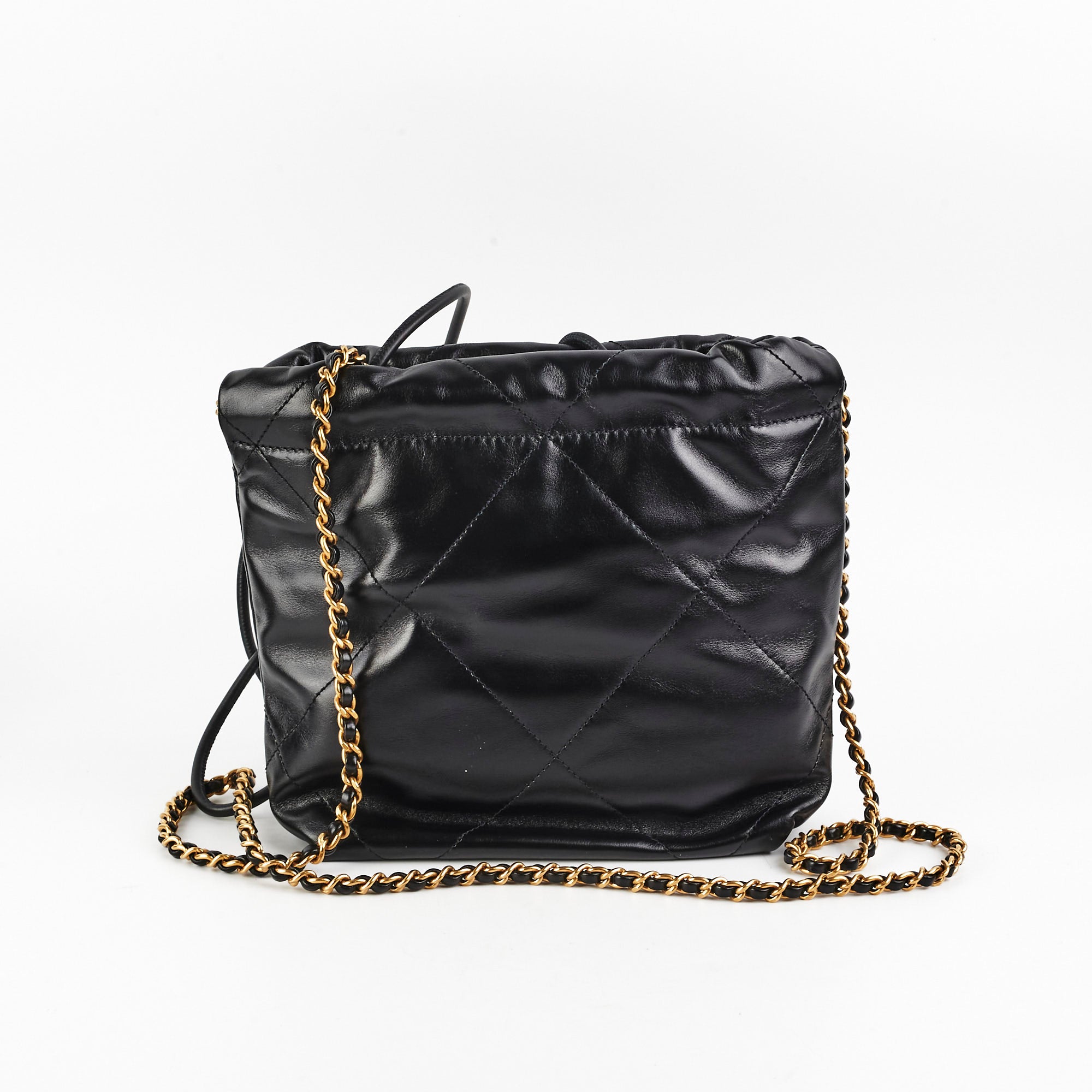 Chanel Mini 22 Bag Black Lambskin Leather Crossbody Purse for Women - Perfect for Date Night & Evening Events