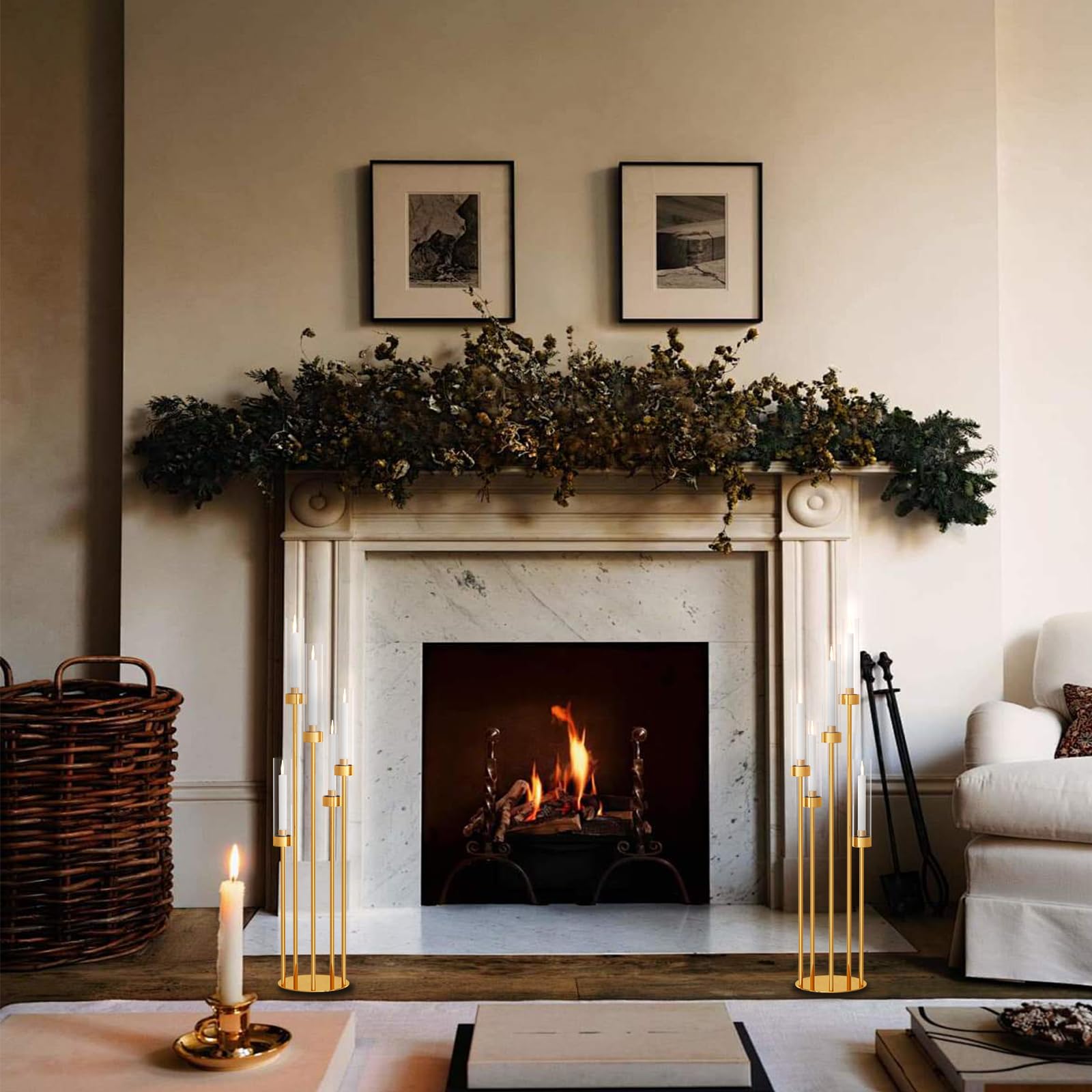5-Arm Gold Floor Candelabra 42.5