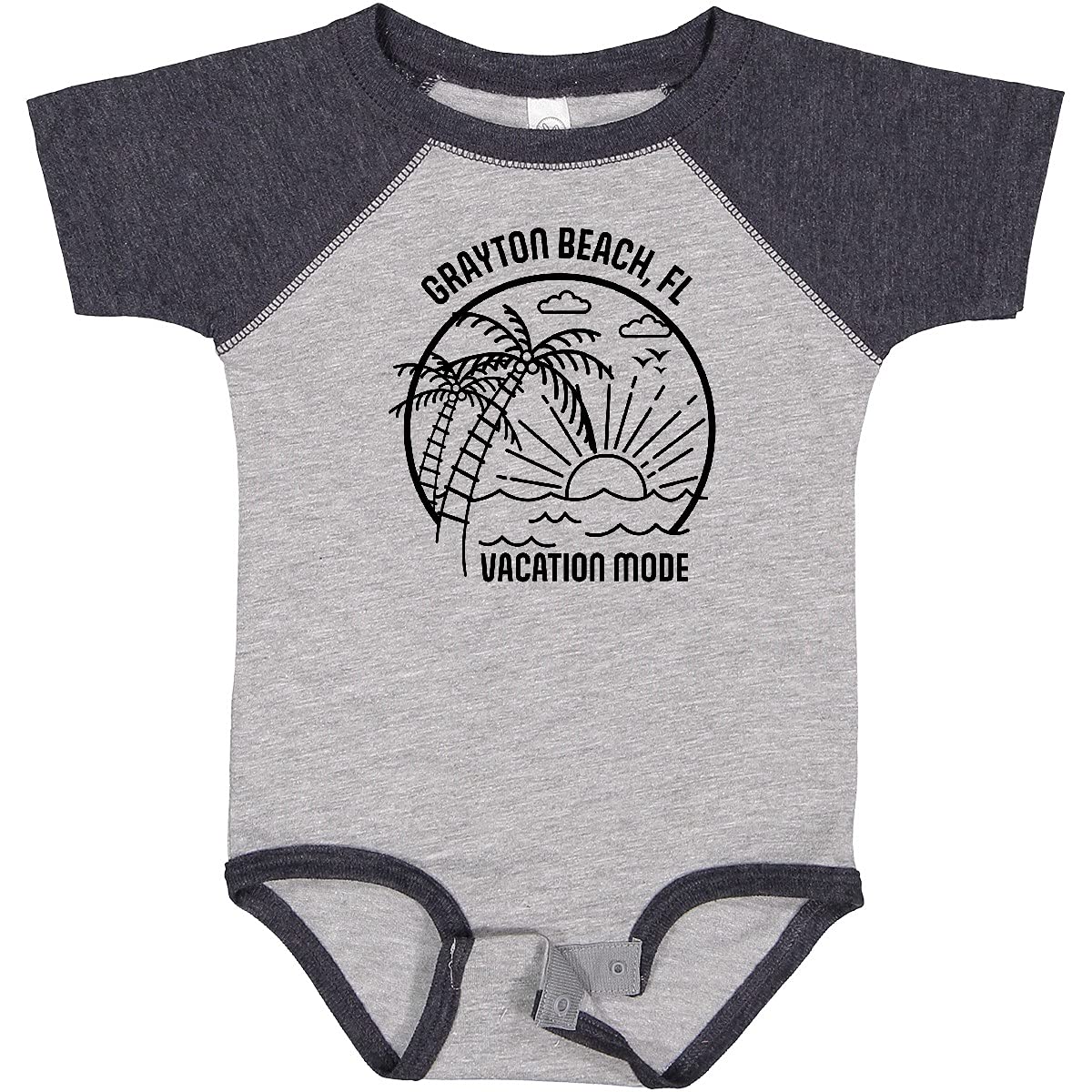 Inktastic Summer Vacation Mode Grayton Beach Florida Baby Bodysuit - Soft Cotton Infant Onesie for Beach Trips & Family Vacations - Perfect Gift for Newborns & Toddlers