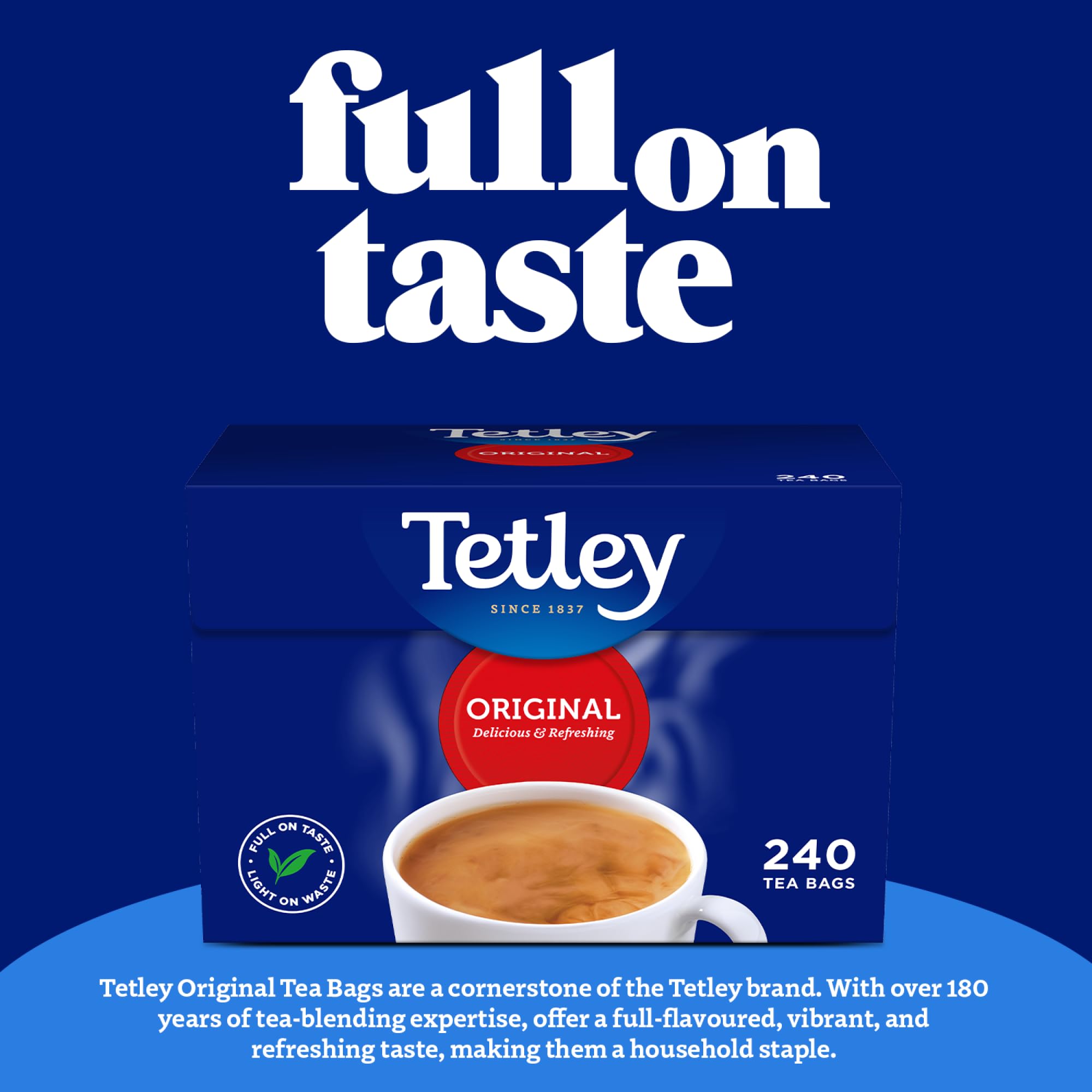 Tetley Original Black Tea Bags - 240 Count (750g) | Premium English Breakfast Tea for Home, Office & Hospitality Use