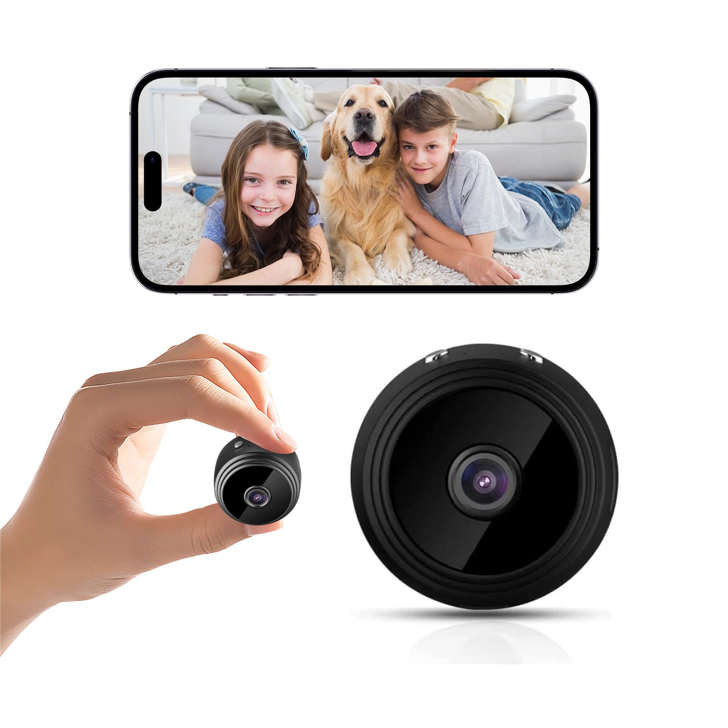 1080P Wireless Hidden Spy Camera with WiFi, Motion Detection & Night Vision - Mini Indoor Security Camera for Home, Baby Monitor, Pet Surveillance - App Control for Remote Viewing (Ideal for Nanny Cams, Office Security & Elderly Care)