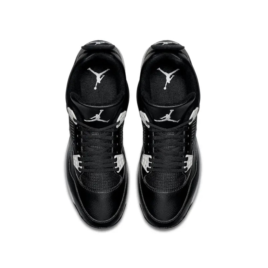 Air Jordan Retro 4 Metal Cleats - Black/Tech Grey Football Shoes for Men | Perfect for Football Training and Games