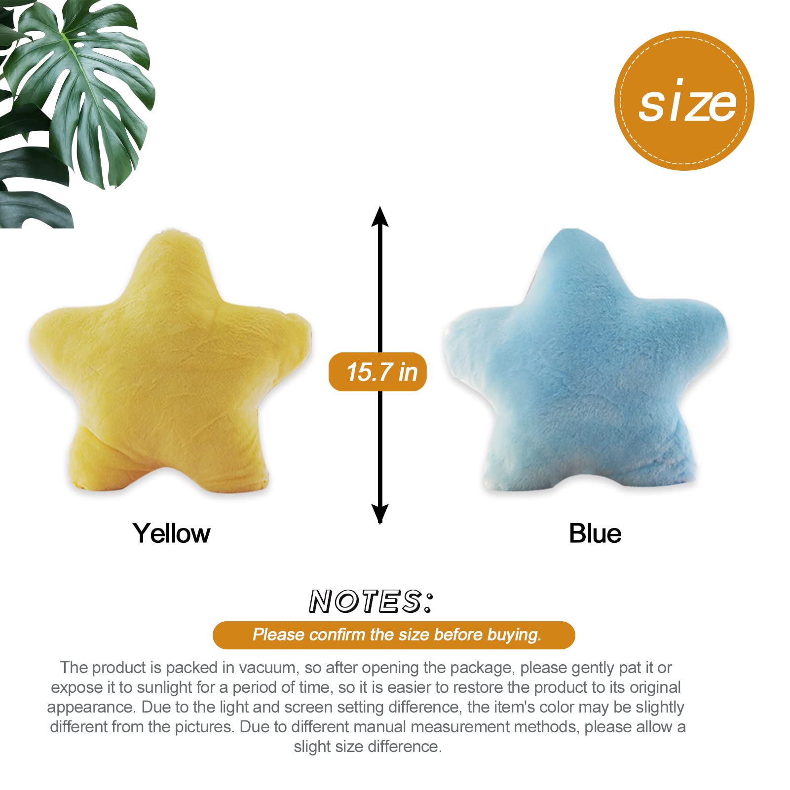 **Soft Star Shaped Plush Throw Pillow - 15.7