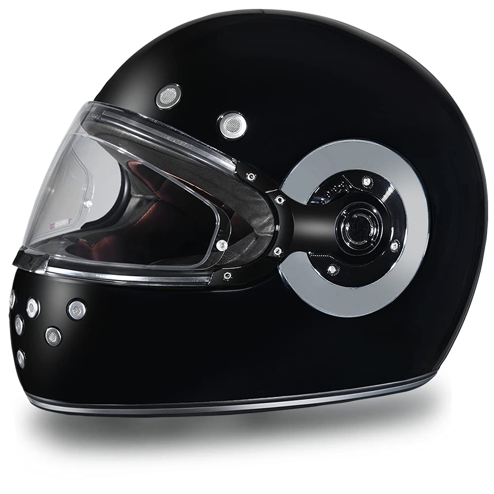 Vintage Daytona Motorcycle Helmet - DOT Approved Retro Full Face Helmet for Cruisers & Scooters - Perfect for Men & Women Riders