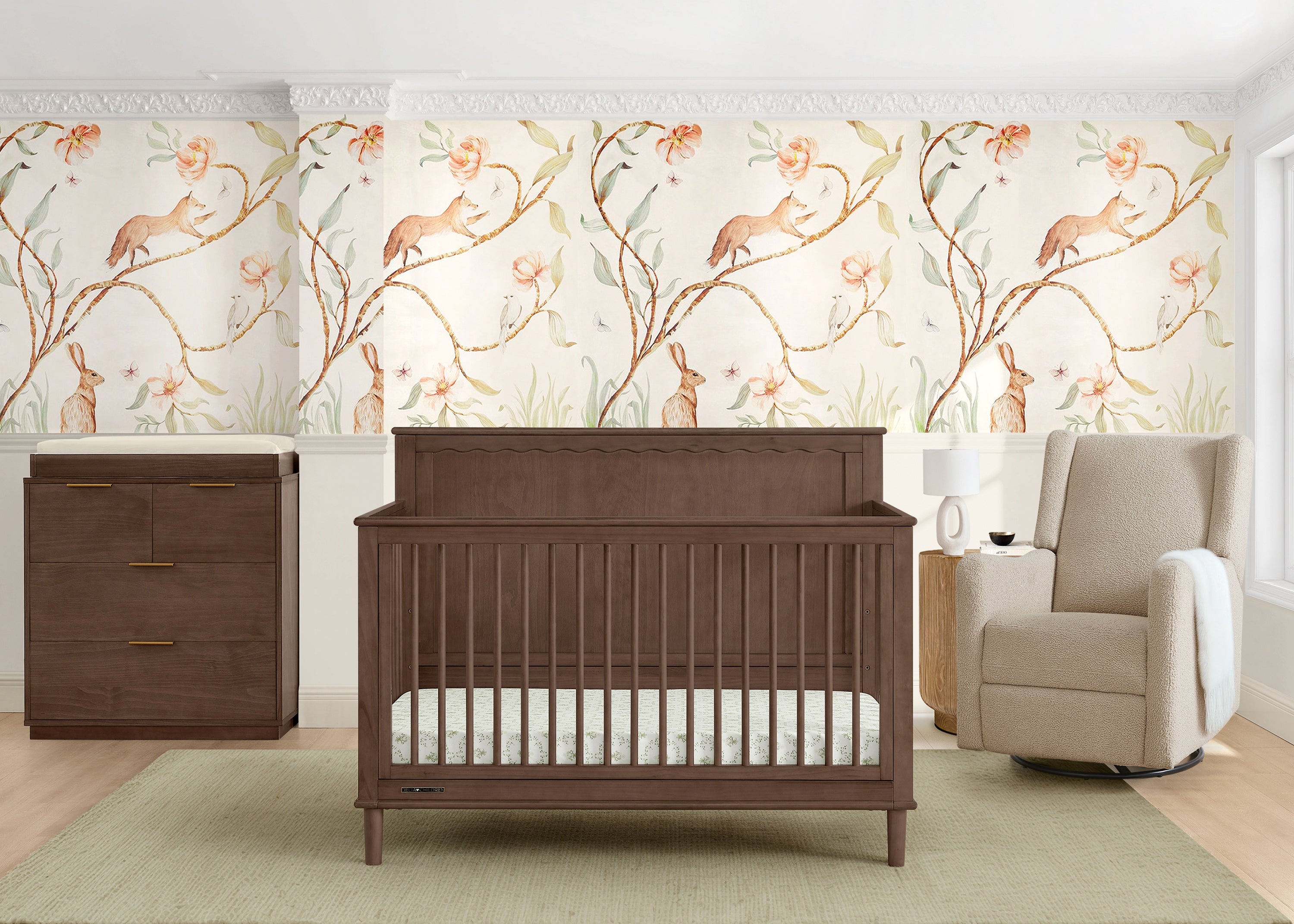 Penelope 6-in-1 Convertible Baby Crib - Toddler Bed with Mattress | Nursery Furniture for Boys & Girls | Perfect for Small Spaces & Growing Families