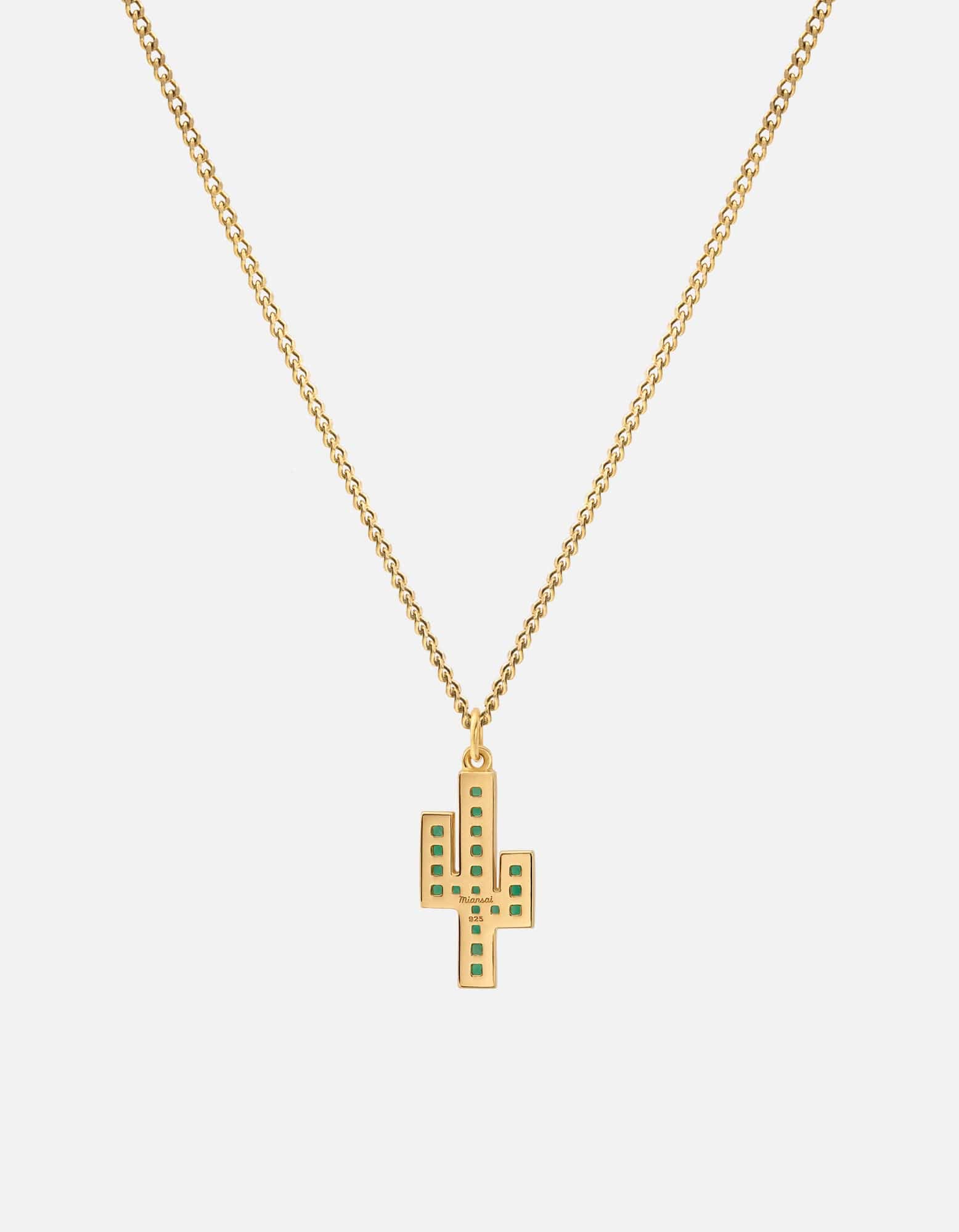 Cactus Onyx Necklace - 14K Gold Vermeil Pendant for Women | Boho Chic Jewelry for Everyday Wear & Special Occasions