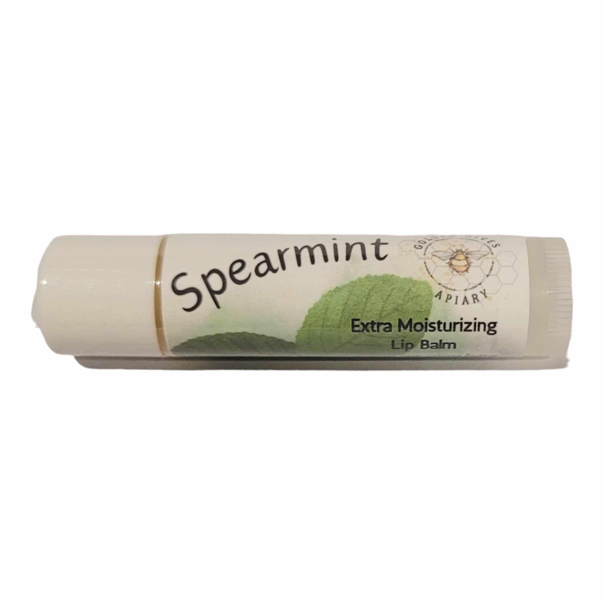 Golden Hives Apiary Moisturizing Lip Balm with Raw Beeswax & Organic Cocoa Butter - Spearmint Flavor (Pack of 3) | Hydrating & Nourishing Lip Care for Dry, Chapped Lips | Perfect for Winter, Outdoor Activities & Daily Use