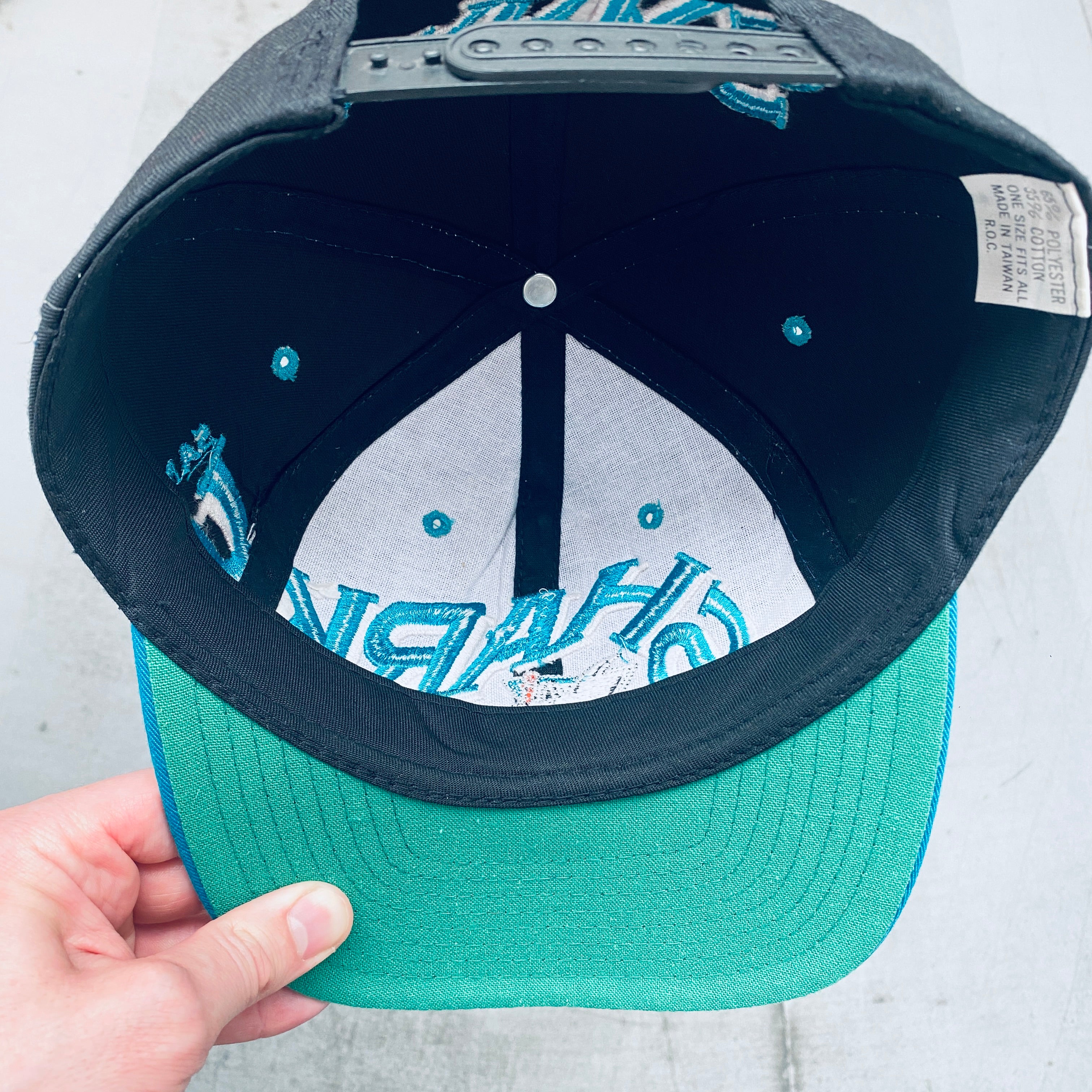 San Jose Sharks 1990s Vintage Embroidered Snapback Hat - Retro NHL Hockey Cap for Men & Women - Perfect for Games, Collecting, and Streetwear Fashion