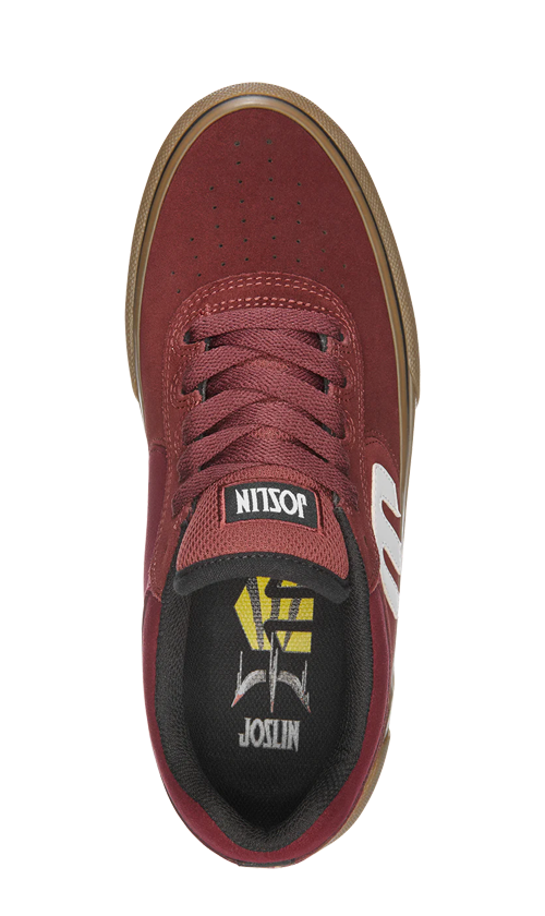 Etnies Joslin Vulc Men's Skateboarding Shoes - Burgundy/Gum - Durable & Comfortable for Street Skating & Casual Wear