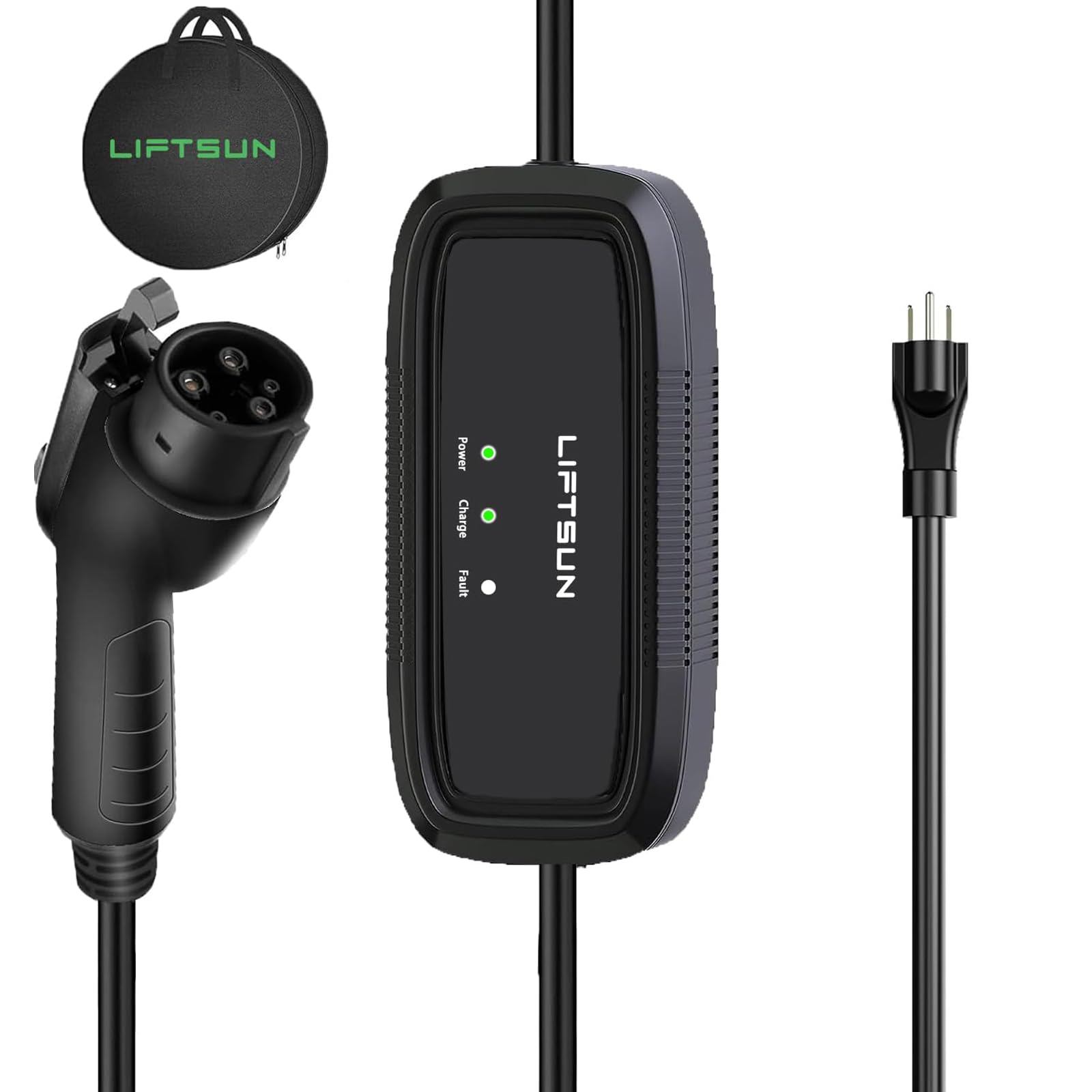 Portable Level 1 EV Charger - 15Amp 110V Electric Vehicle Charger with 21Ft Cable, NEMA 5-15P Plug for Home Charging | Compatible with SAE J1772 EVs & Tesla (Adapter Needed) | Perfect for Garage, Road Trips & Emergency Charging
