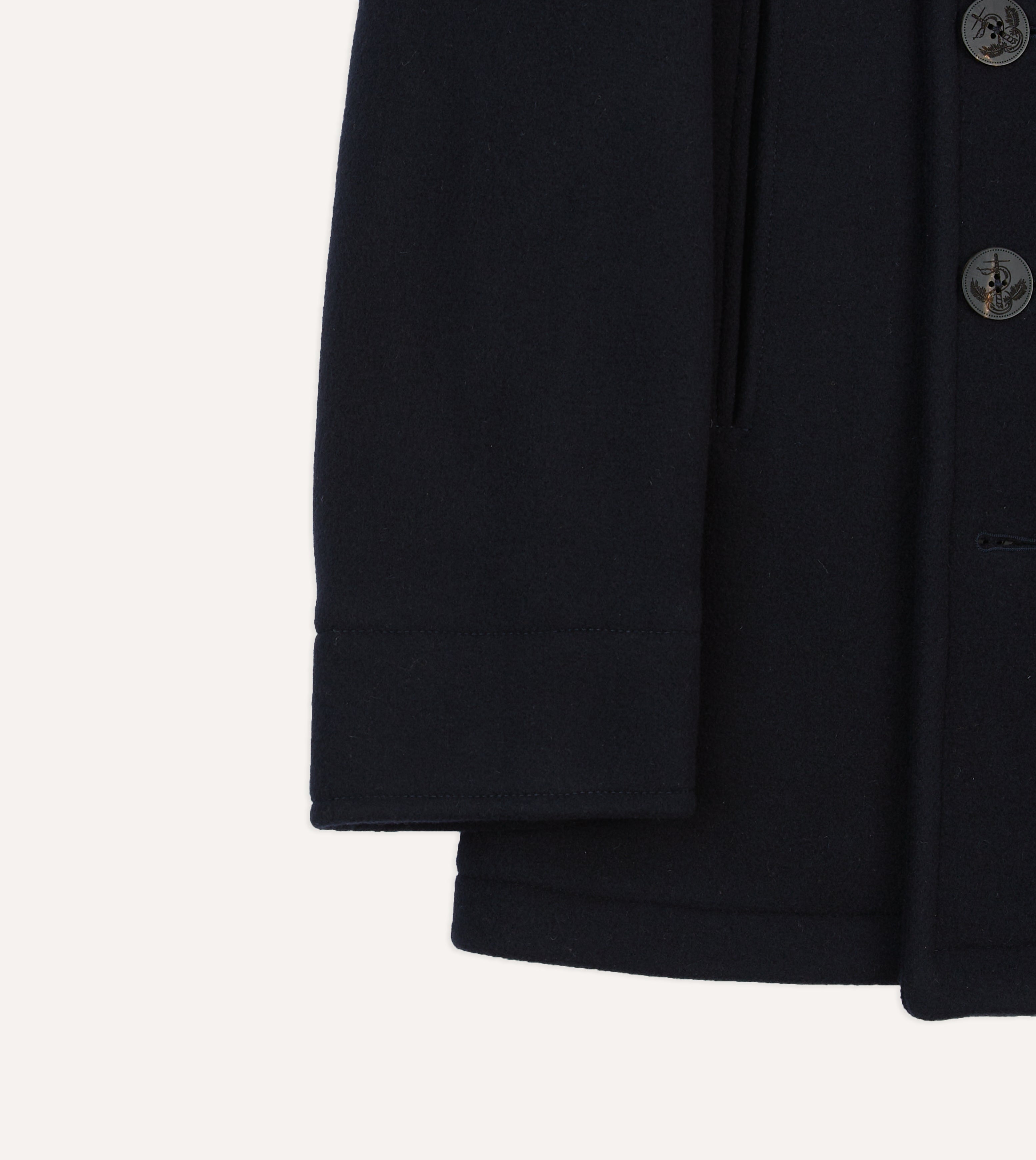 Premium Navy Blue Wool Double Breasted Peacoat Coat for Men - Classic Winter Overcoat for Formal & Casual Wear | Office, Dating, Business Occasions