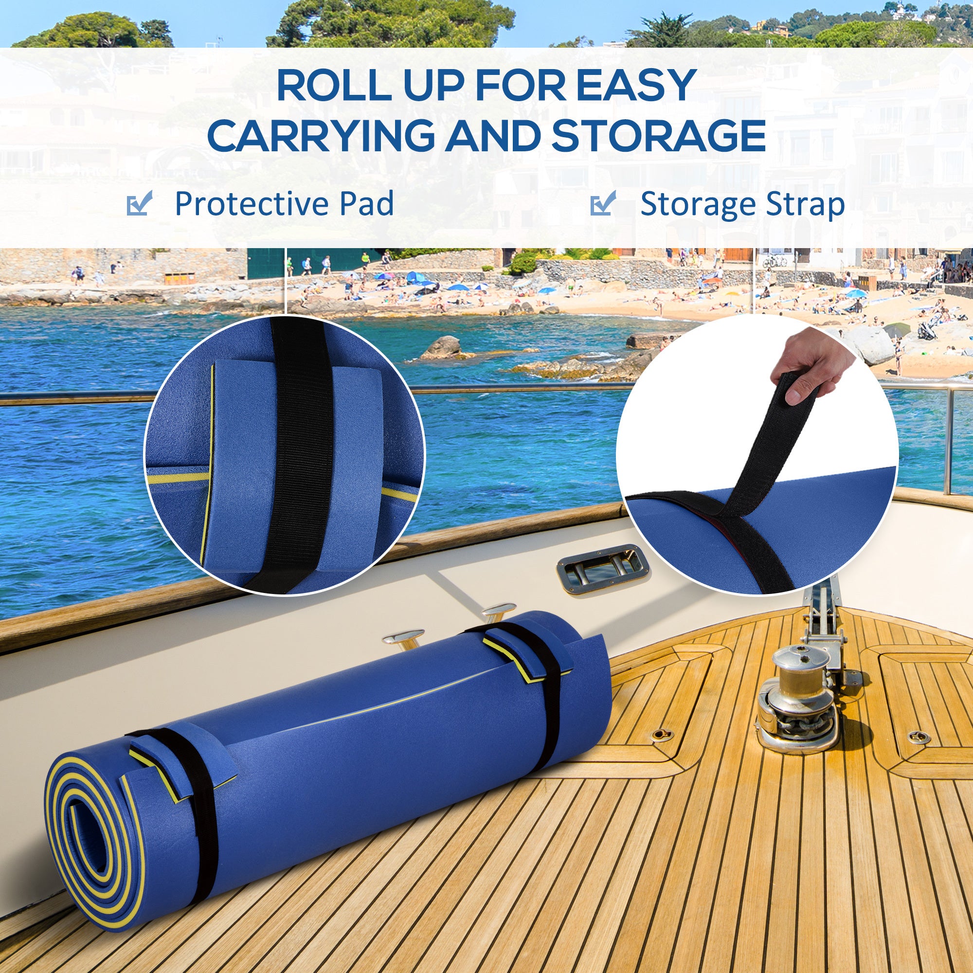 10' x 5' Floating Water Mat - 3 Layer Thick & Durable Foam Raft for Pool, Lake & Ocean - Portable Swimming Platform for Relaxation, Sunbathing & Water Activities