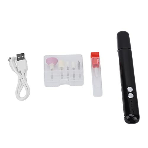 3-Speed Portable Nail Drill Machine with Light - Manicure & Pedicure Kit for Home Salon (Black)