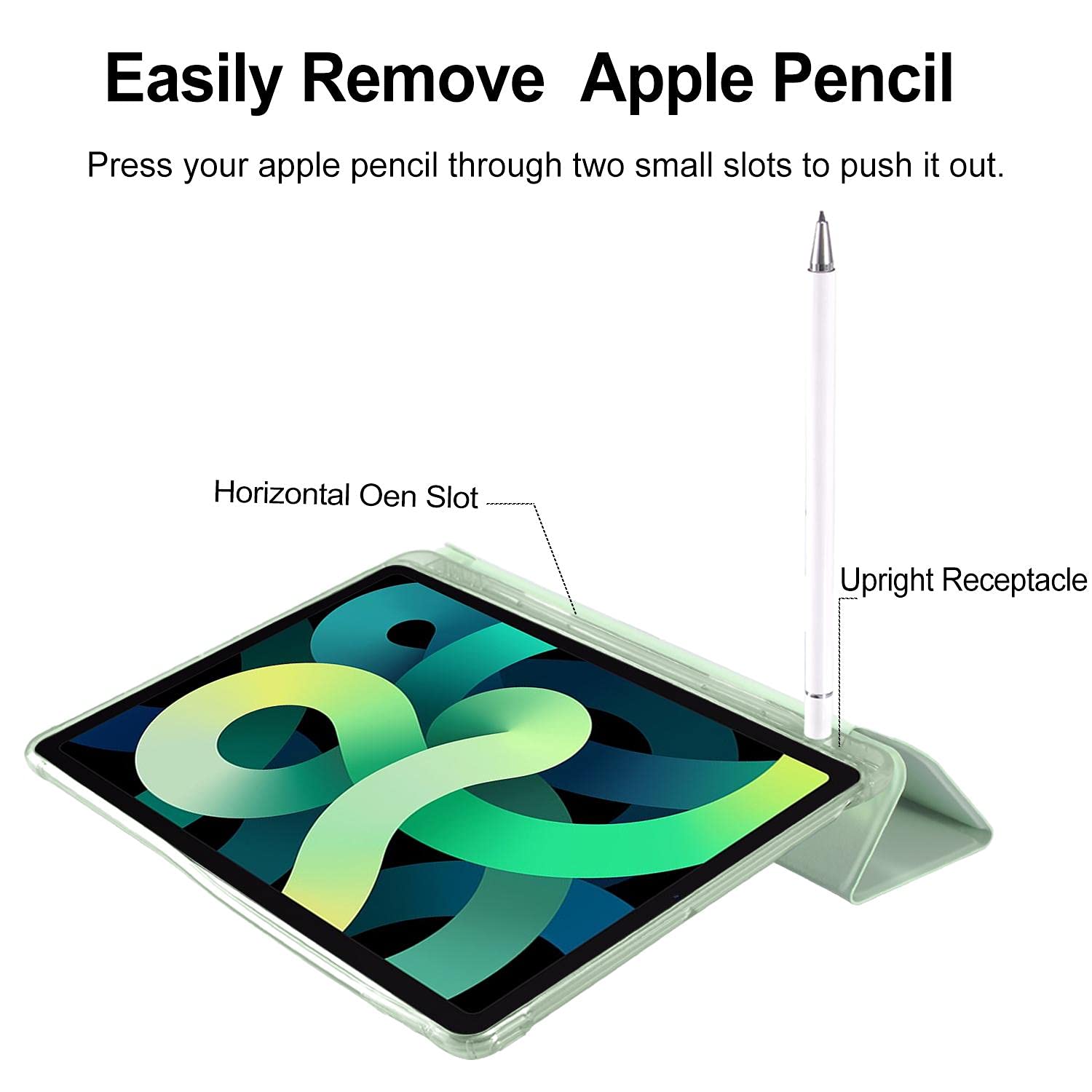 Cartoon Bunny iPad Air 3 Case with Pencil Holder - Green Leather Soft TPU Back Cover for iPad Pro 10.5 Inch (2017 Model) | Auto Sleep/Wake Function | Perfect for Work, School & Travel Protection