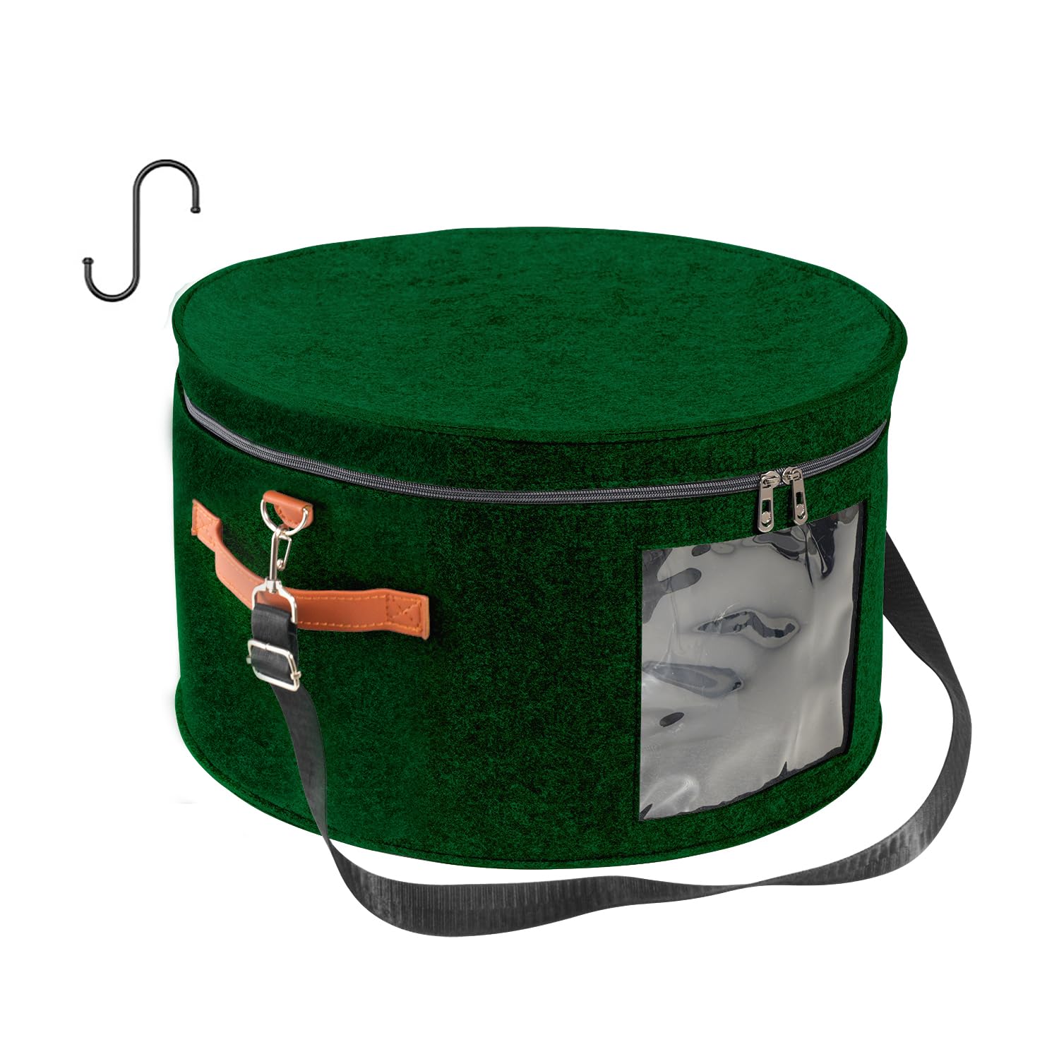 Green Hat Box for Men & Women | Universal Travel Hat Organizer | Large Round Foldable Storage Bin with Dustproof Lid | Cowboy Hat & Stuffed Animal Toy Organizer | Perfect for Closet, Travel & Home Storage