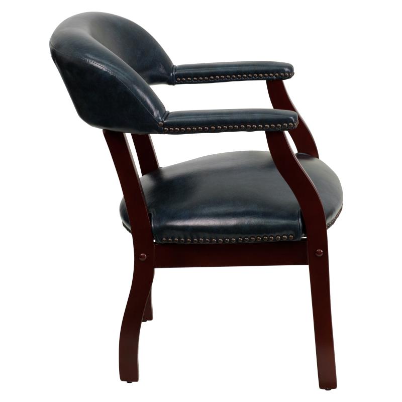 Premium Traditional Vinyl Conference Chair with Elegant Nailhead Trim - Perfect for Office Meetings, Executive Suites & Home Offices