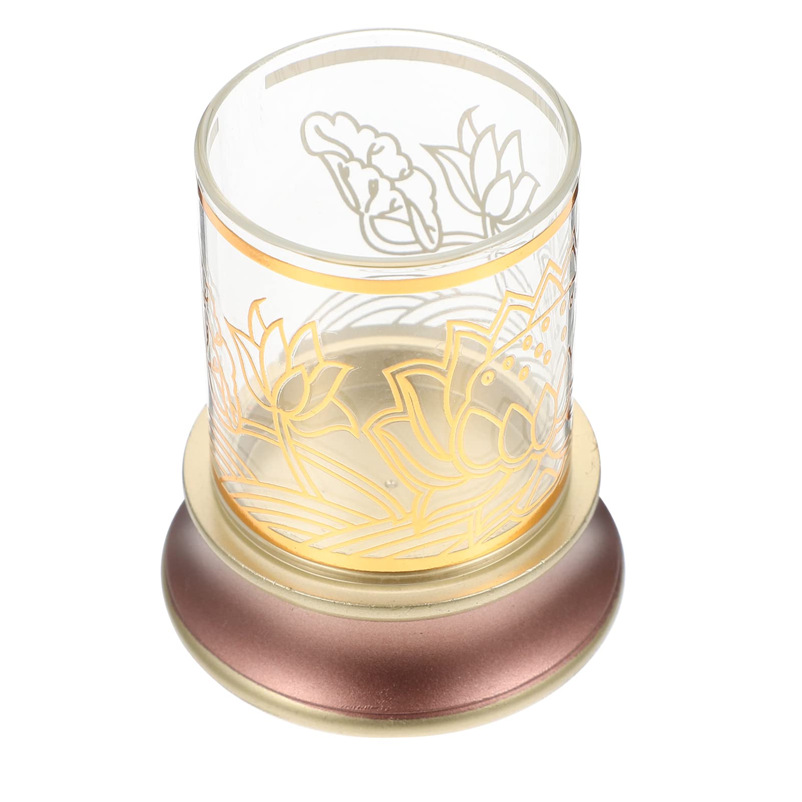 VOSAREA Ghee Lamp - Handmade Tibetan Buddhist Butter Lamp Holder with Lotus Design for Tealight Candles, Oil Lamps & Votive Candles - Perfect for Meditation, Yoga, Altar Decor & Spiritual Centerpieces