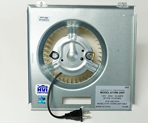 Broan Nutone 671RB 100600 71731998 Replacement Bath Fan Vent Motor Assembly (S97017708) - Perfect for Bathroom Ventilation & Moisture Control
