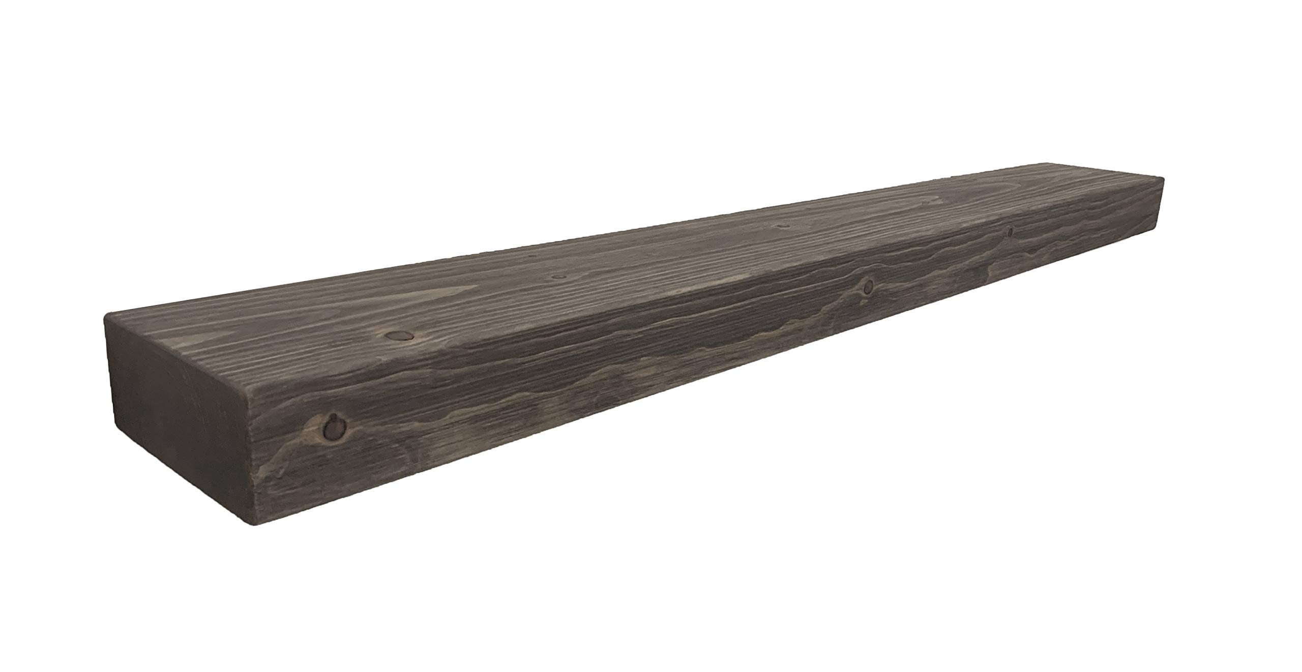 Joel's Antiques - 60 Inch Natural Wood Floating Shelves for Wall - Heavy Duty Rustic Fireplace Mantel & Bookshelf - Gray 60x7x3 in - Perfect for Living Room, Bedroom & Home Office Decor