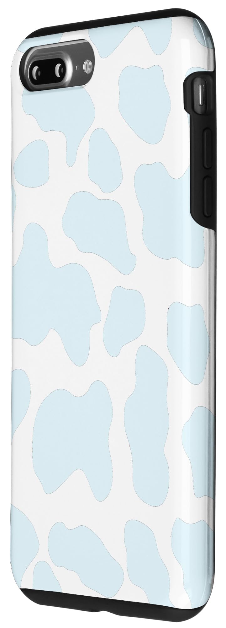 Premium iPhone 7 Plus/8 Plus Phone Case - Blue Cow Print Spotted Design, Cute Animal Pattern Protective Cover | Perfect for Daily Use, Travel & Fashion Accessory
