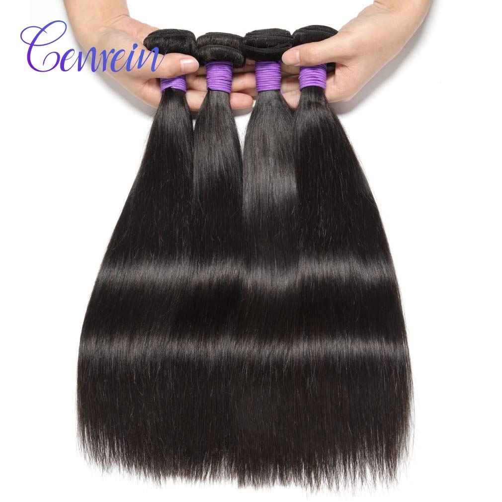 10A Grade 100% Unprocessed Peruvian Straight Virgin Human Hair Weaves - 4 Bundles (20, 22, 24, 26 Inch) Natural Black Color for Hair Extensions | Perfect for Daily Styling, Salon Use & Special Occasions