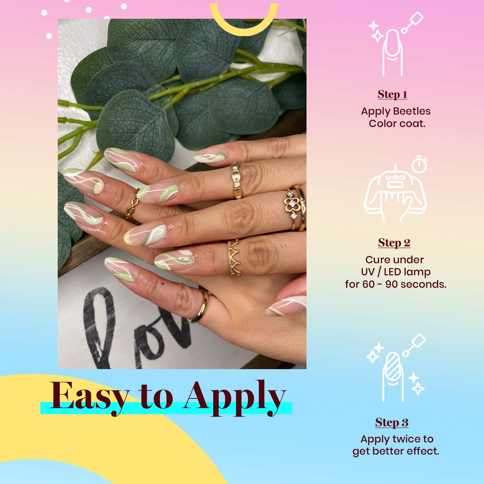 Beetles Gel Nail Polish - 15ml Sage Green Soak Off UV/LED Gel Polish for Manicure, Salon & DIY Nail Art | Long-Lasting, Chip-Resistant & Easy Application | Perfect for Spring Nails, Home Decor & Gift Giving