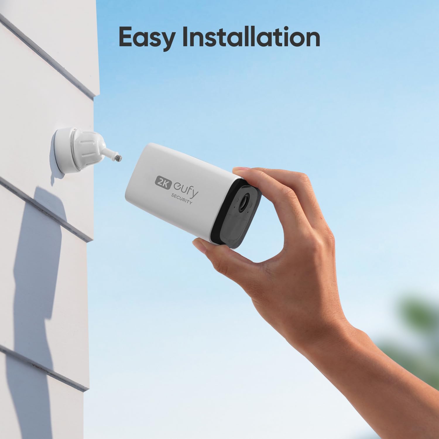 eufy Security SoloCam C210 Wireless Outdoor Security Camera - 2K HD Resolution, No Monthly Fees, 2.4GHz Wi-Fi, HomeBase 3 Compatible (Renewed) - Ideal for Home Surveillance, Backyard Monitoring & Weatherproof Outdoor Protection
